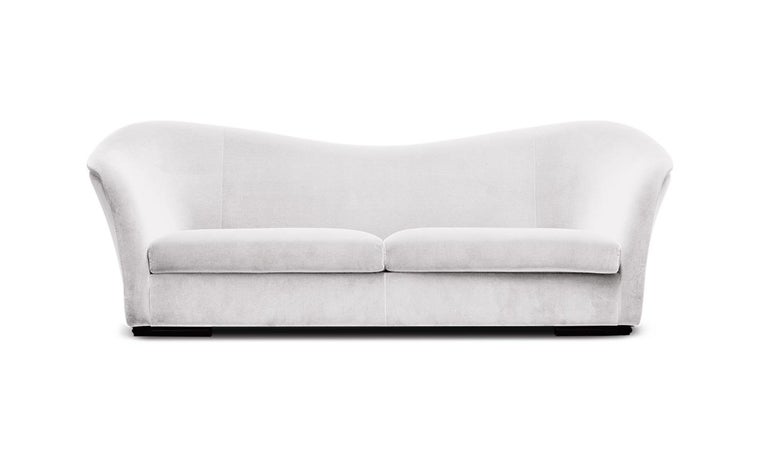 Custom Made Velvet Sofa with Curved Silhouette  1