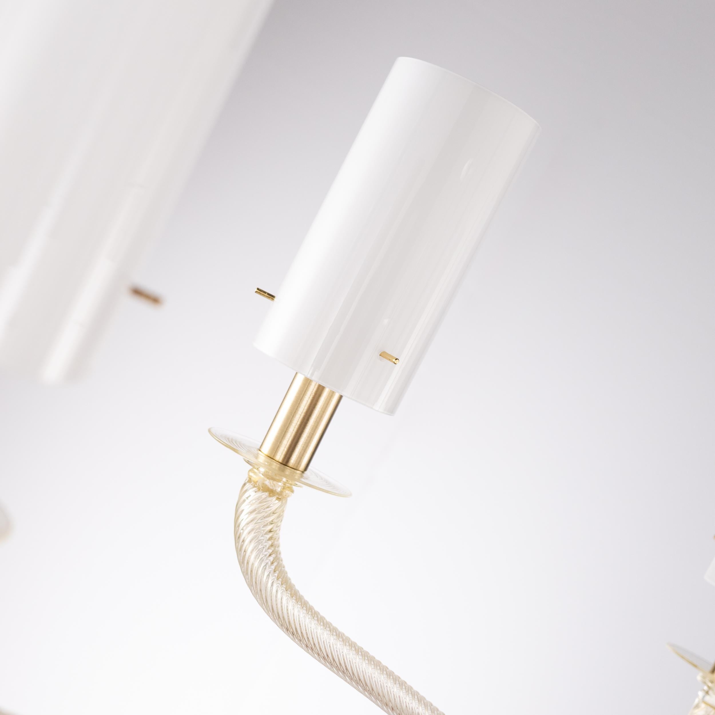 Lampadario veneziano su misura a 7 bracci in vetro di Murano oro Tribeca di Multiforme in vendita 3