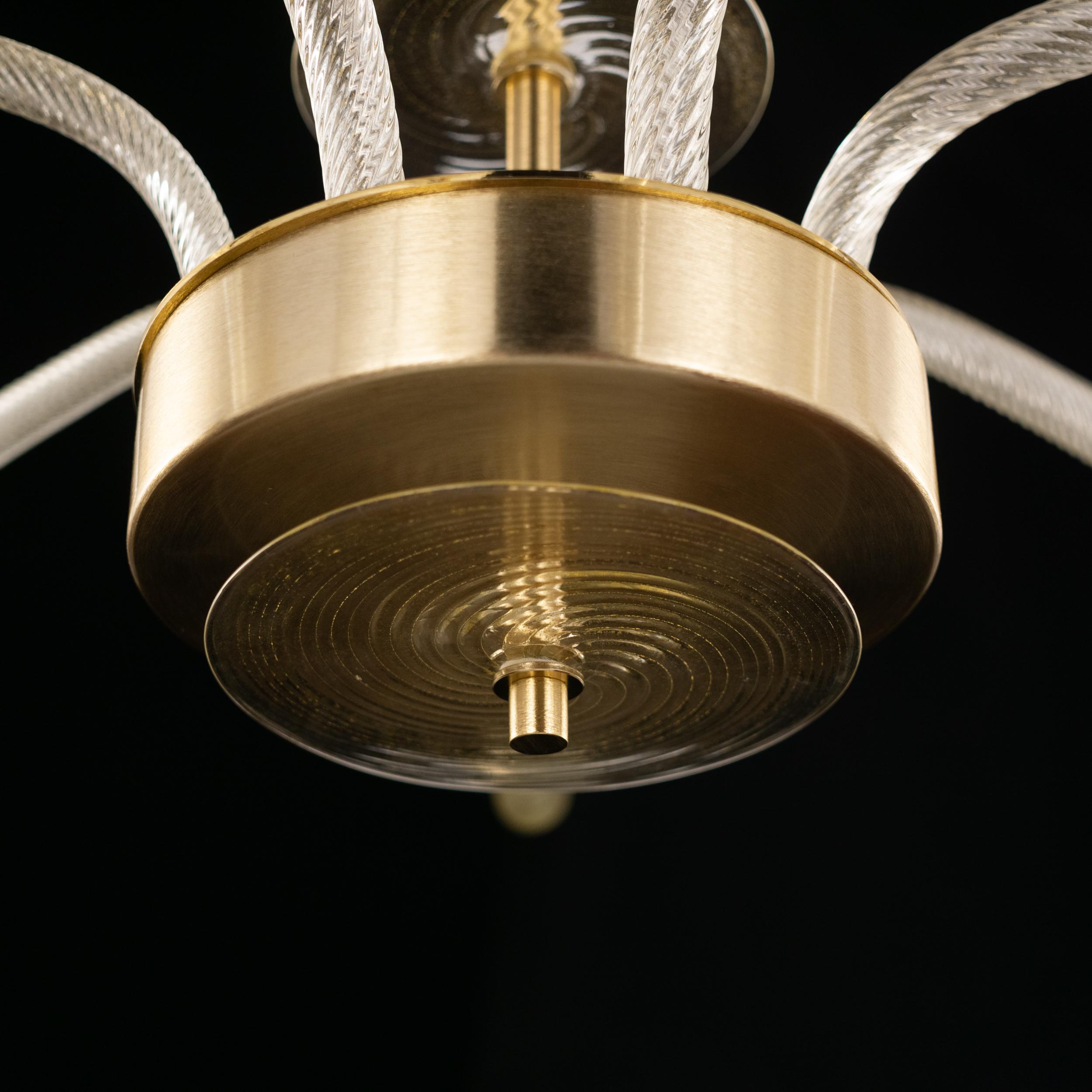 Lampadario veneziano su misura a 7 bracci in vetro di Murano oro Tribeca di Multiforme in vendita 4