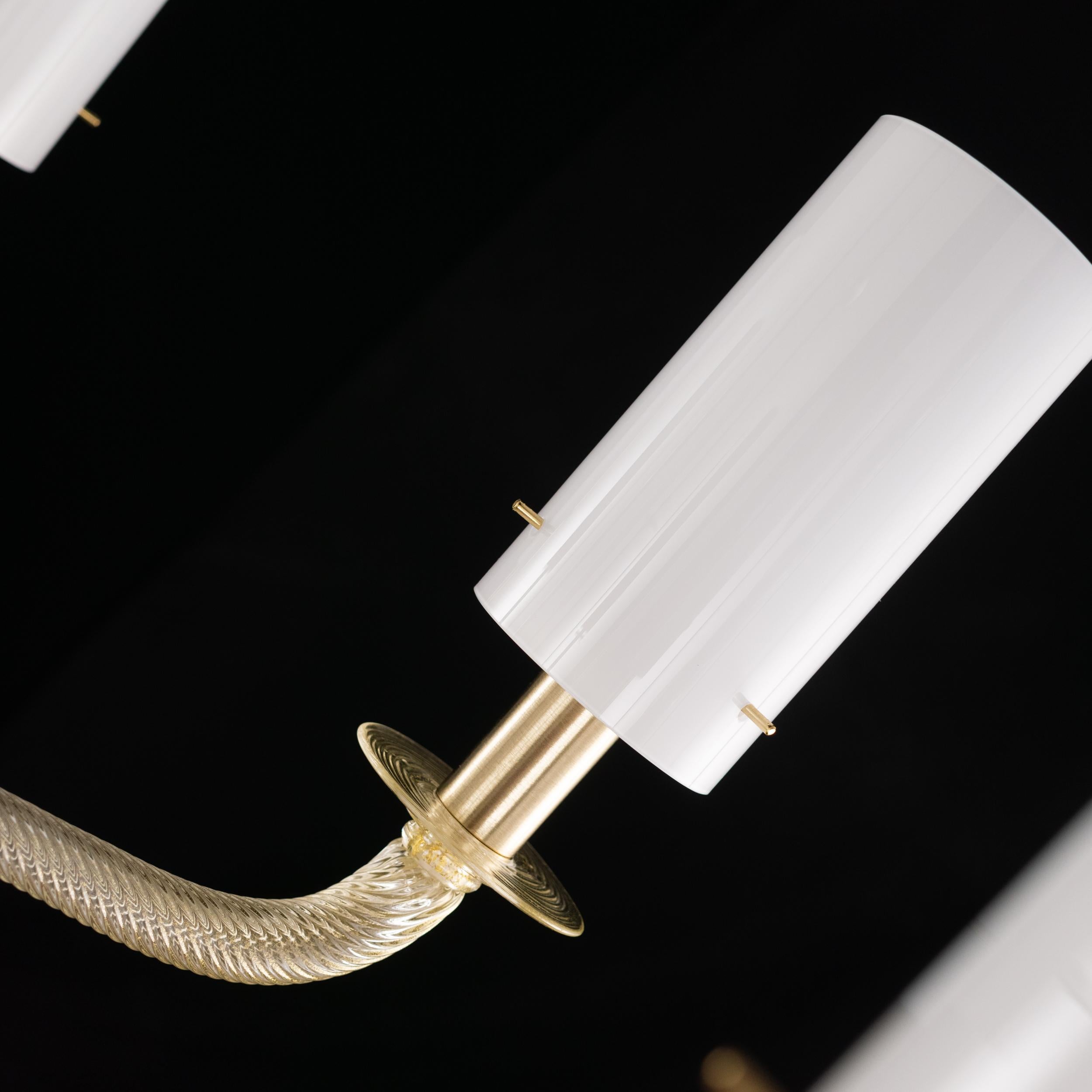 Lampadario veneziano su misura a 7 bracci in vetro di Murano oro Tribeca di Multiforme in vendita 5