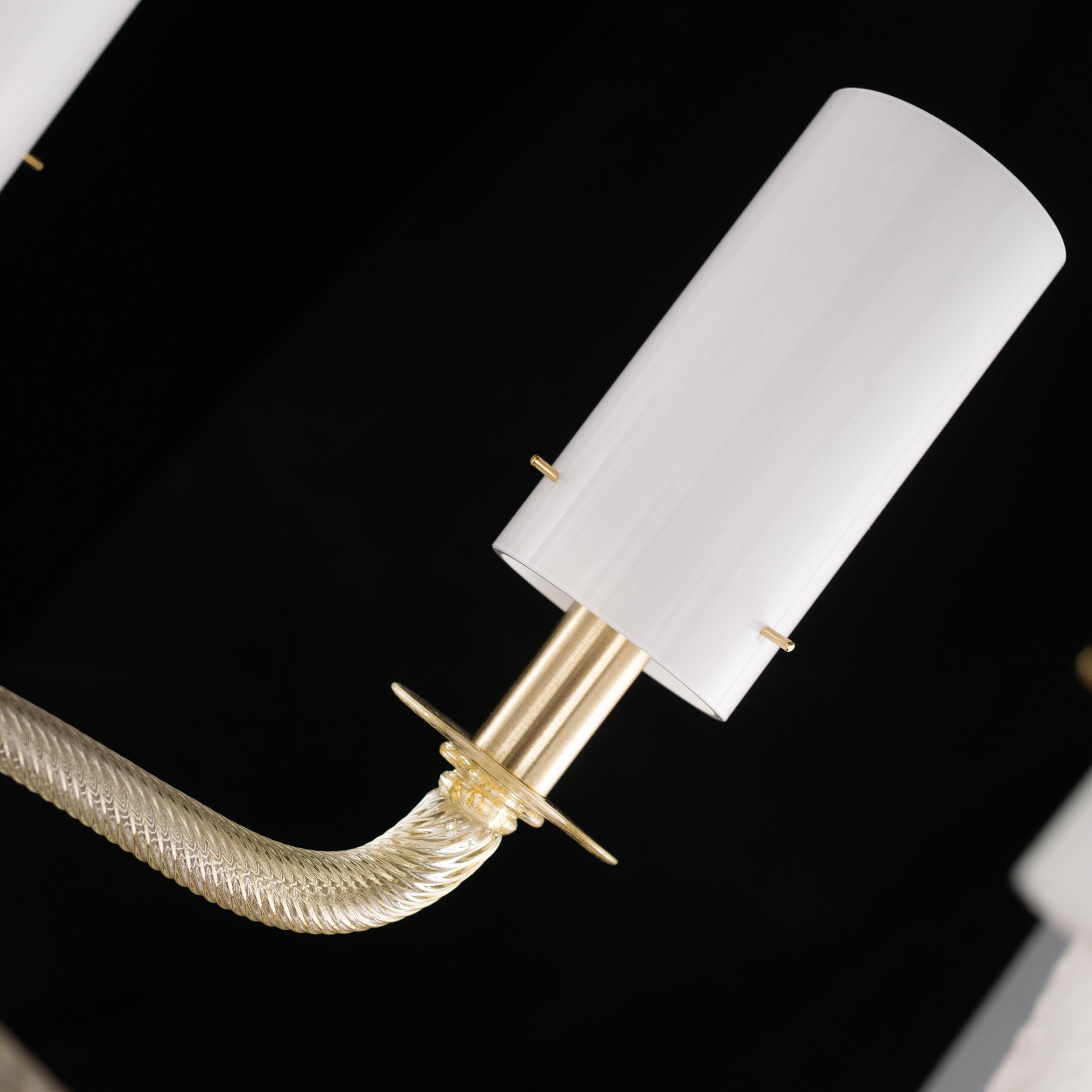 Lampadario veneziano su misura a 7 bracci in vetro di Murano oro Tribeca di Multiforme in vendita 6