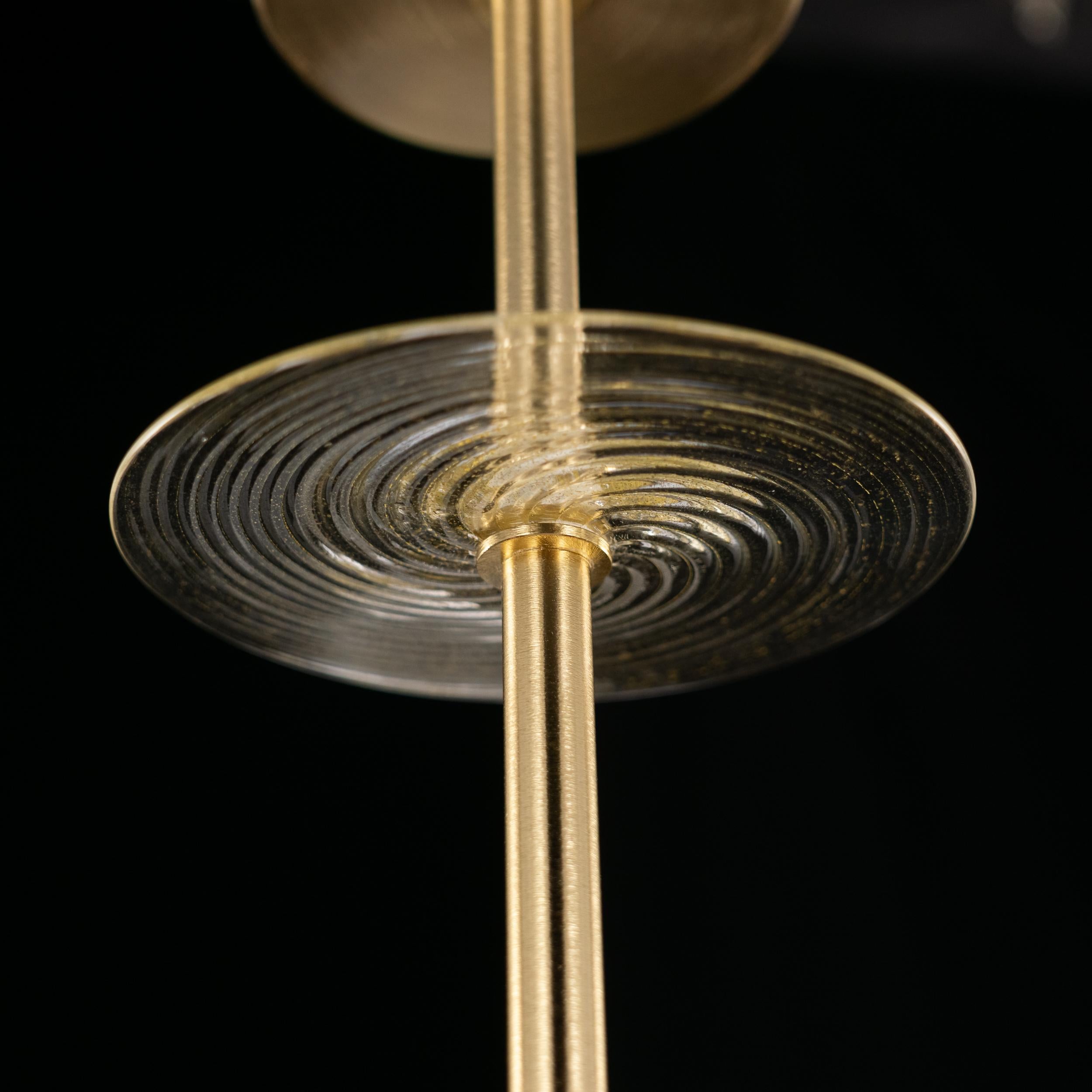 Lampadario veneziano su misura a 7 bracci in vetro di Murano oro Tribeca di Multiforme in vendita 7