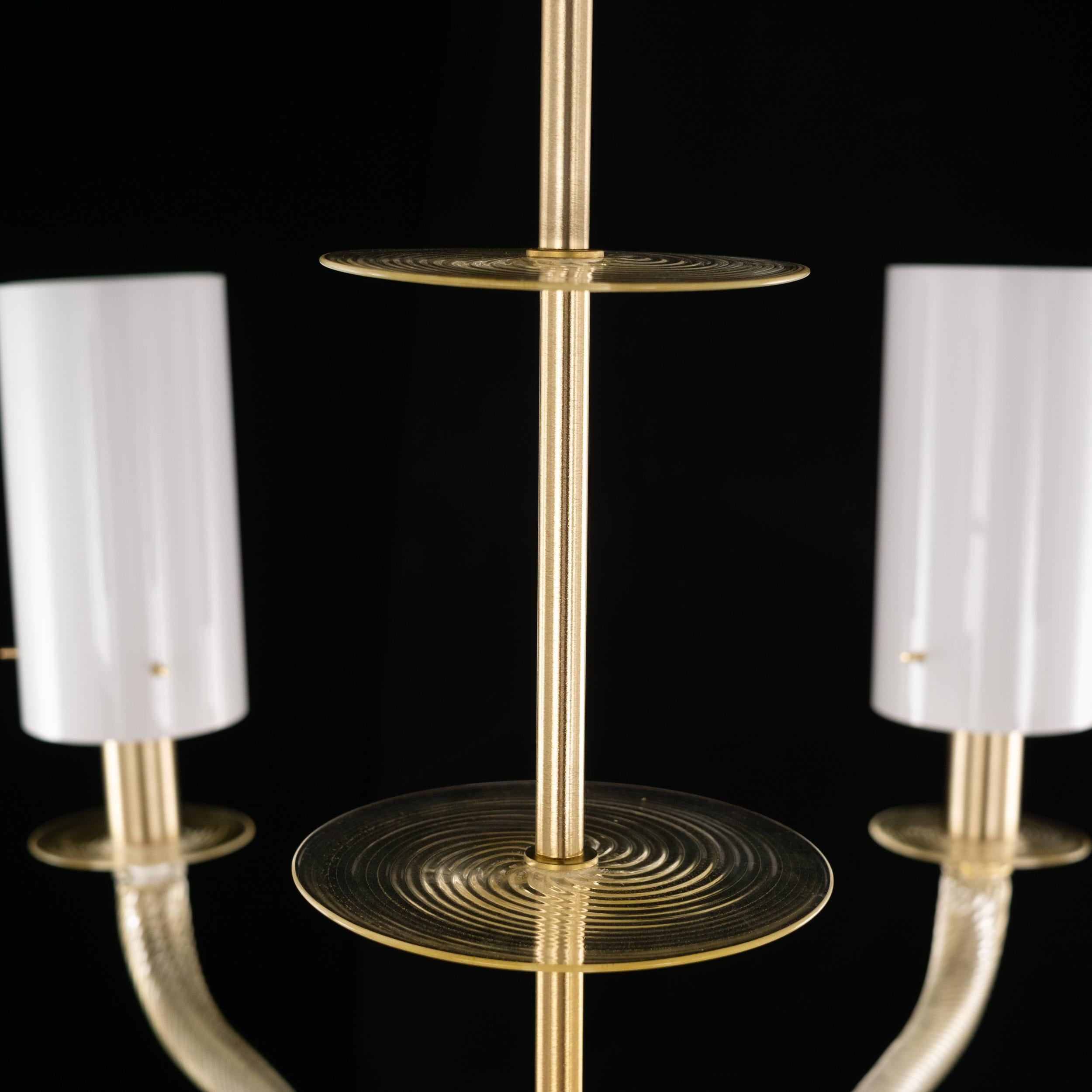 Lampadario veneziano su misura a 7 bracci in vetro di Murano oro Tribeca di Multiforme in vendita 8