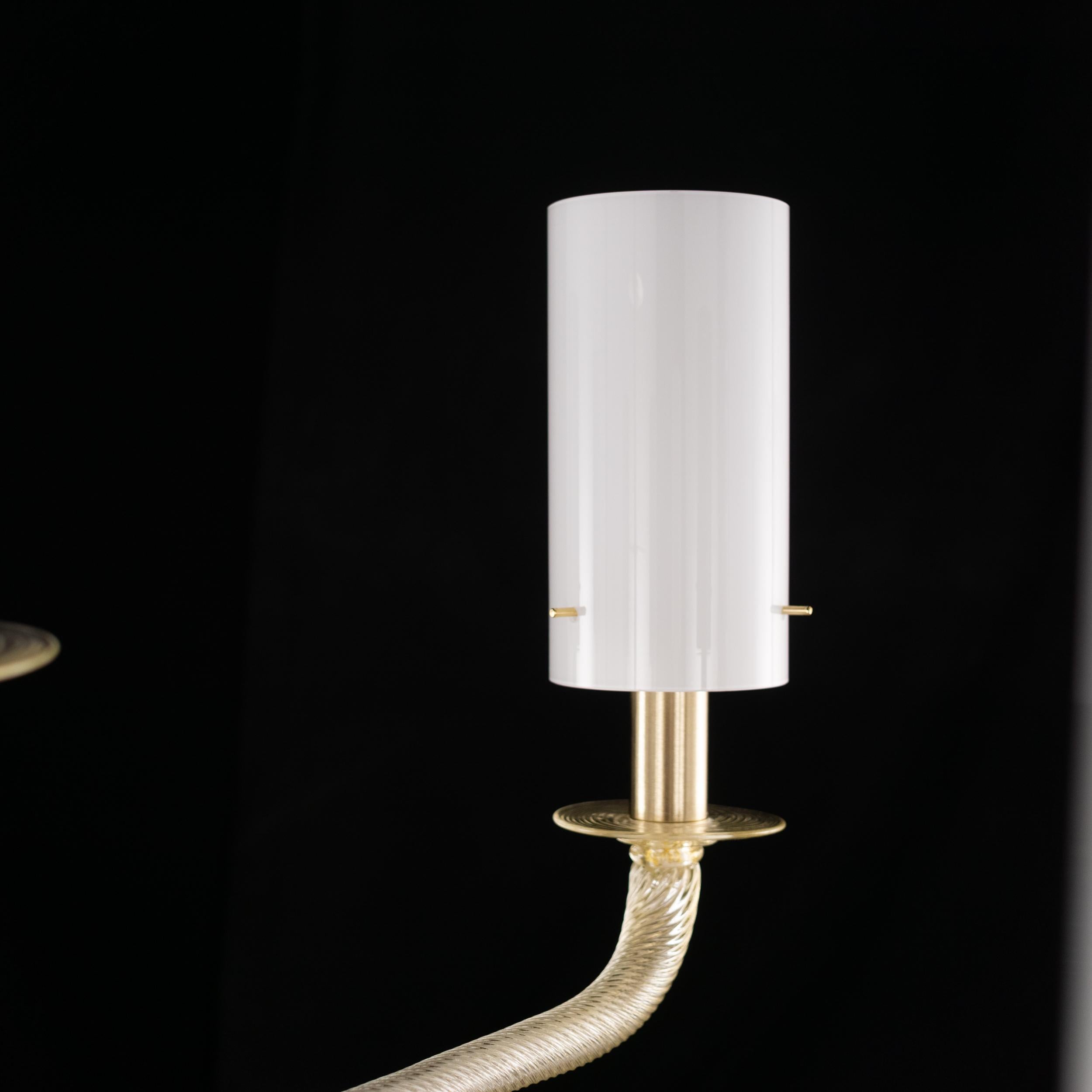 Lampadario veneziano su misura a 7 bracci in vetro di Murano oro Tribeca di Multiforme in vendita 9
