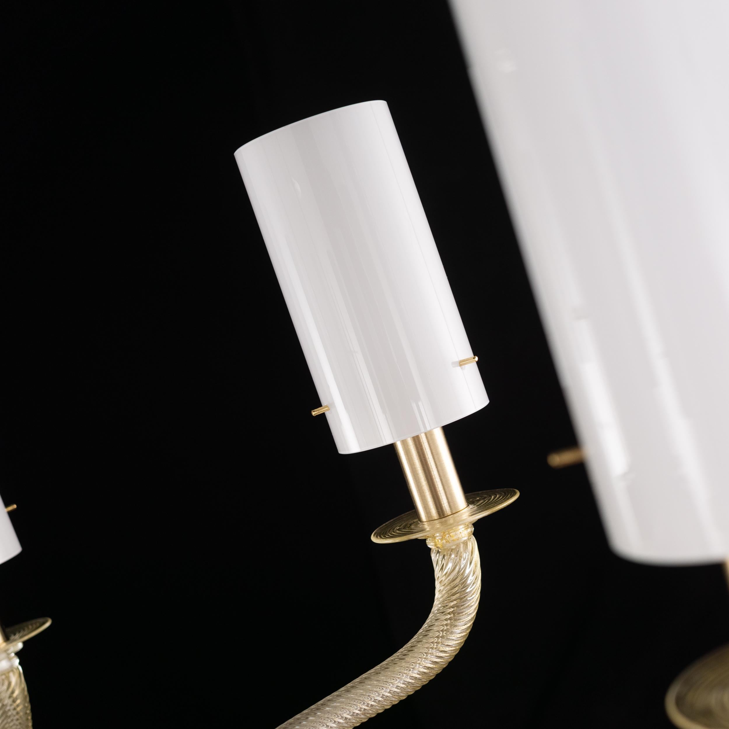 Lampadario veneziano su misura a 7 bracci in vetro di Murano oro Tribeca di Multiforme in vendita 10