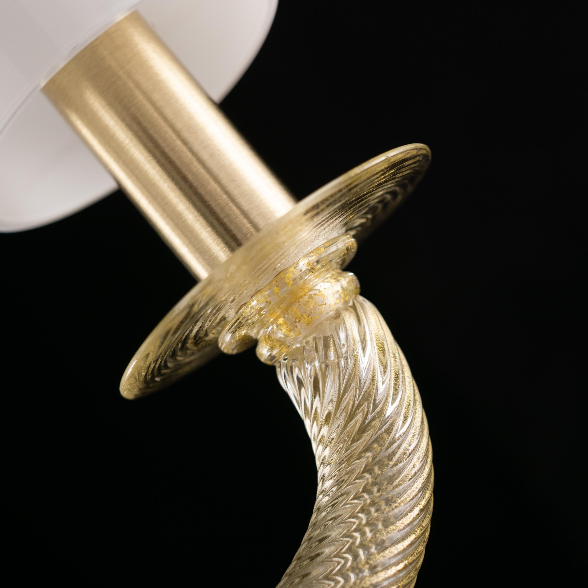 Lampadario veneziano su misura a 7 bracci in vetro di Murano oro Tribeca di Multiforme in vendita 13