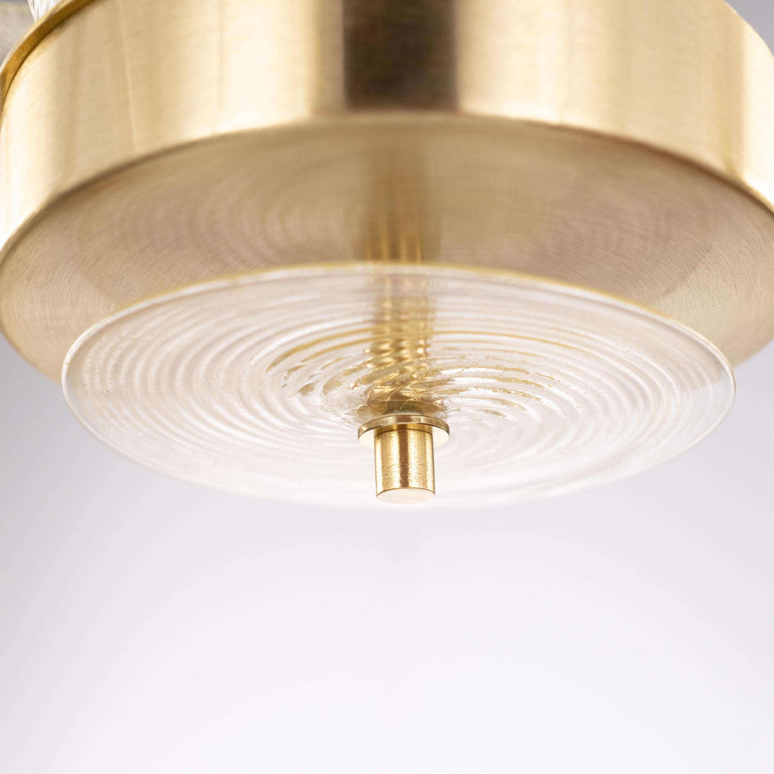 XXI secolo e contemporaneo Lampadario veneziano su misura a 7 bracci in vetro di Murano oro Tribeca di Multiforme in vendita