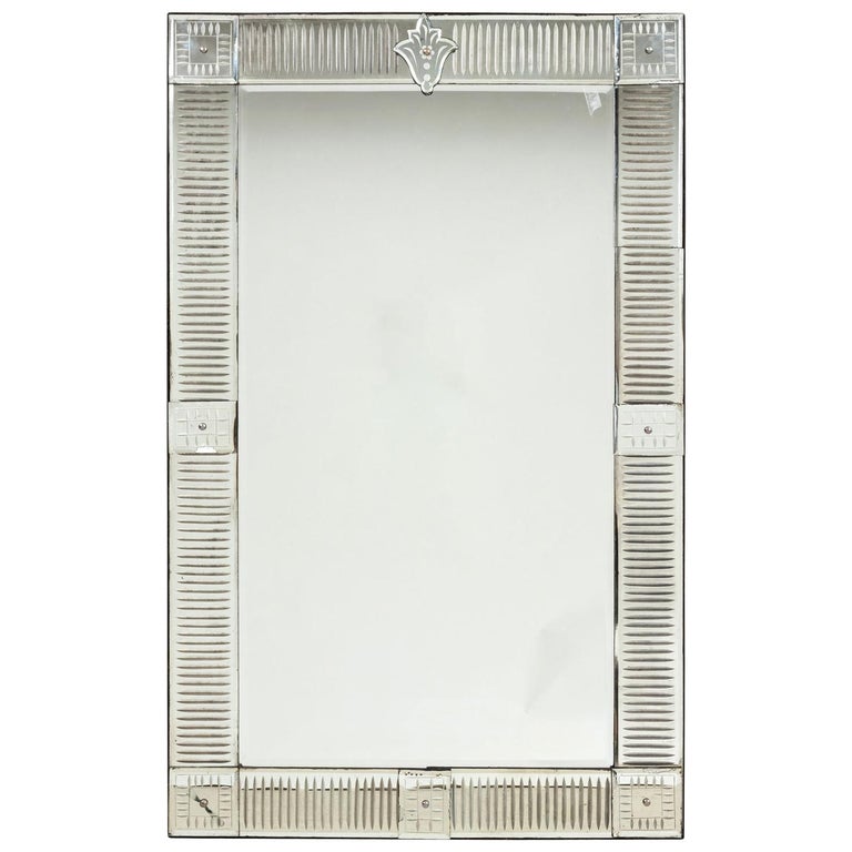 Custom Made Venetian Mirror with Ribbed Pattern Frame at 1stDibs