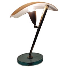 Custom Made Vintage Artists Table Lamp in Glass and Brass , Italy 1970 / 1980’s