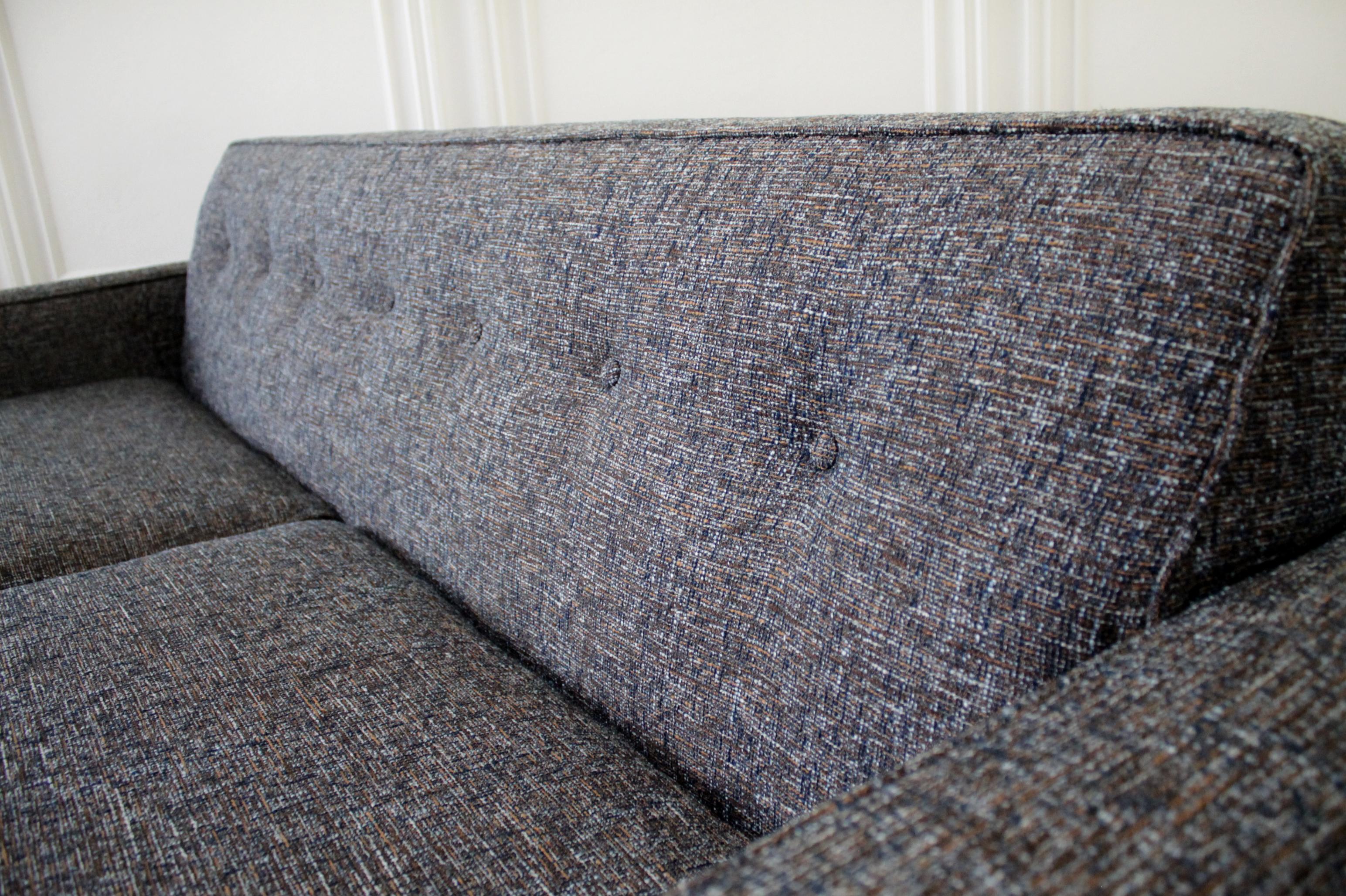 Walnut Custom Made Vintage Modern Style Sofa