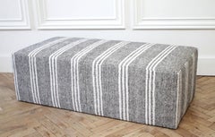 Custom Made Vintage Turkish Rug Rectangle Cocktail Ottoman Coffee Table