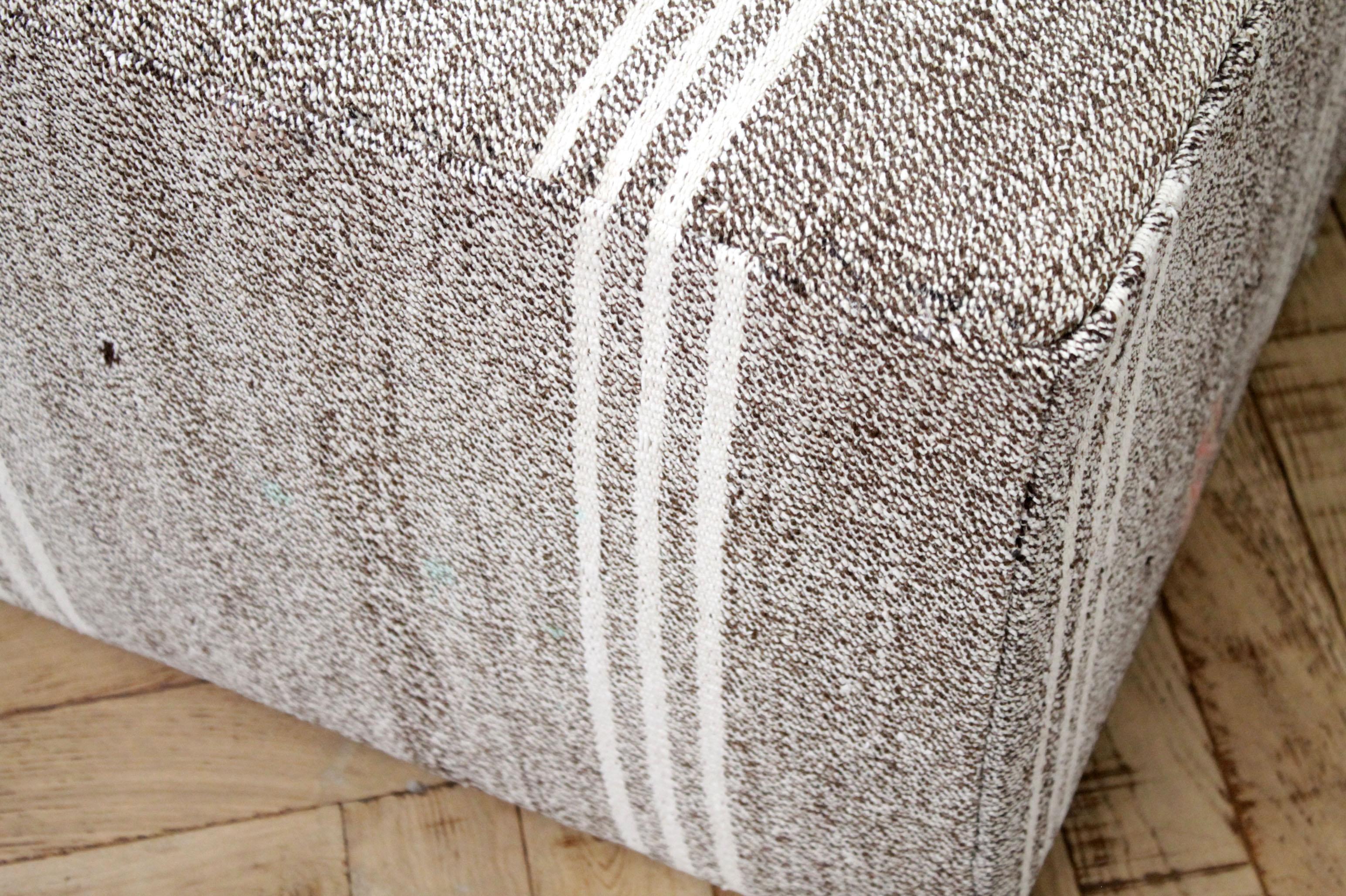 Contemporary Custom Made Vintage Turkish Rug Rectangle Cocktail Ottoman Coffee Table