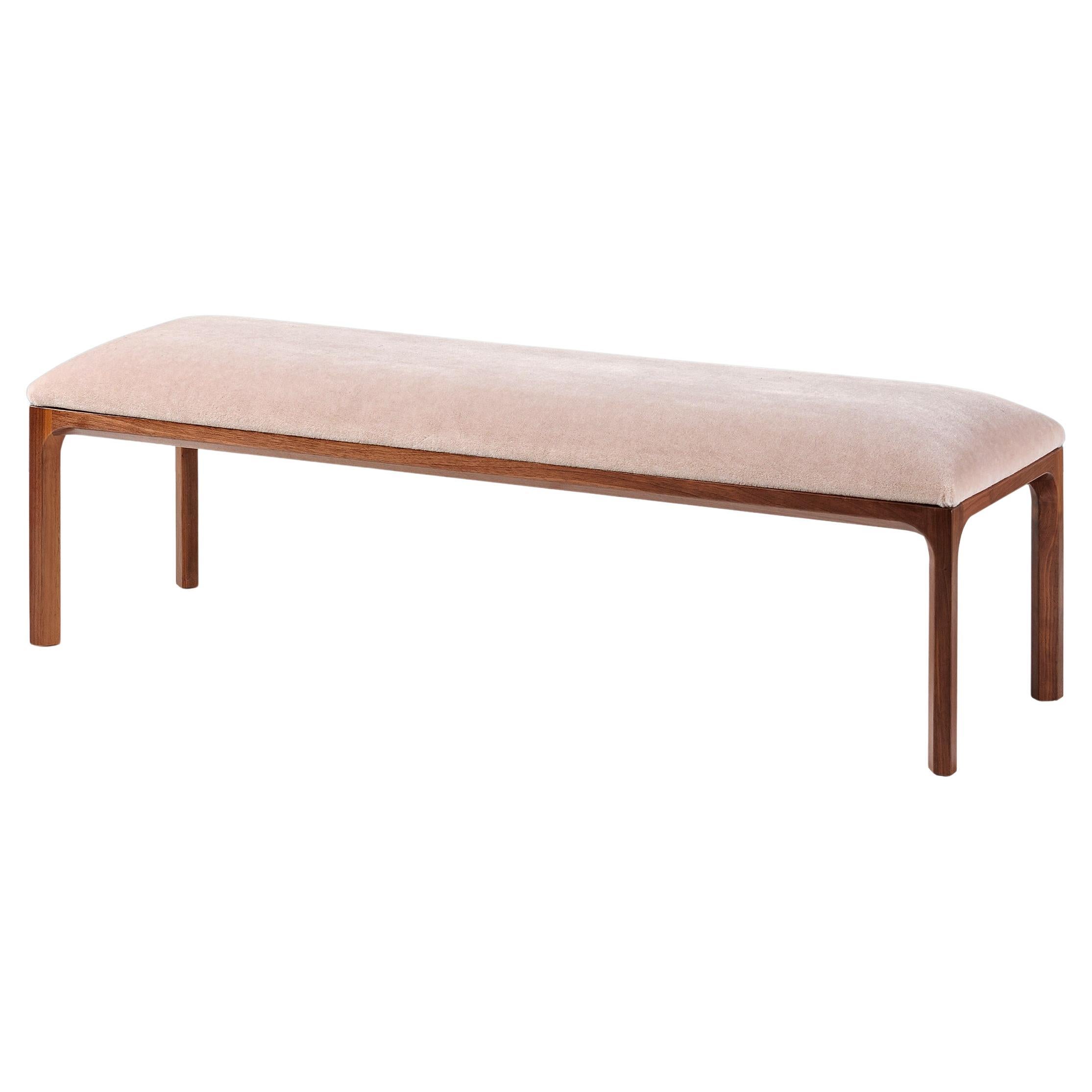 Kai Kristiansen Walnut and Mohair Mohair Velvet Bench