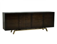 Credenza Buffet su misura in noce di ispirazione Art Deco di Carrocel