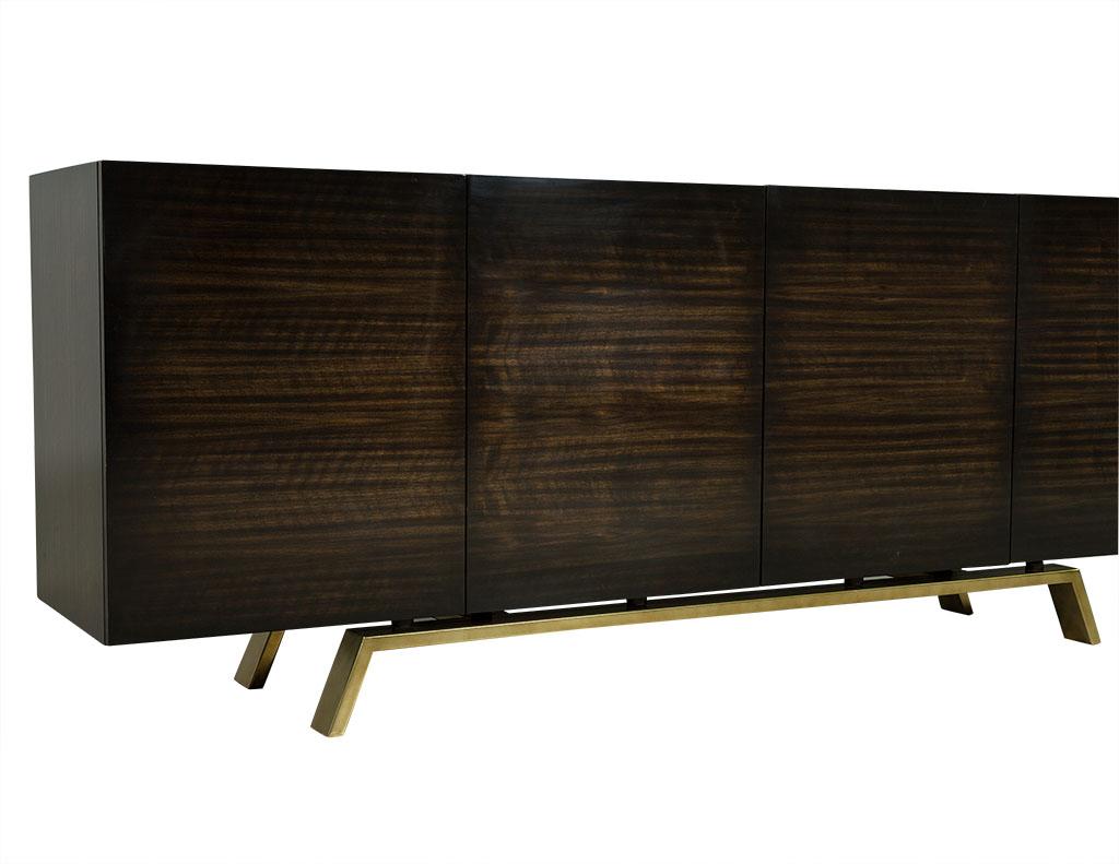 Custom Made Walnut Art Deco Inspired Sideboard Buffet by Carrocel In New Condition For Sale In North York, ON