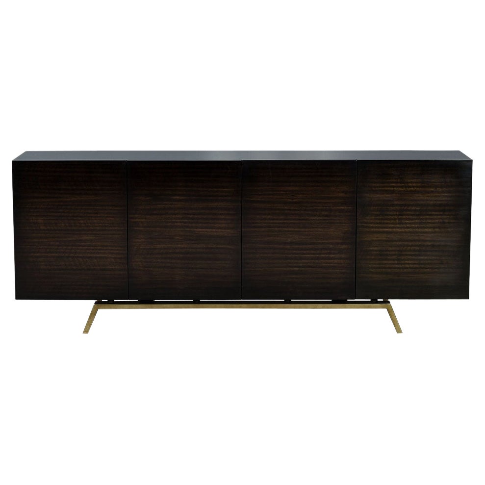 Custom Made Walnut Art Deco Inspired Sideboard Buffet by Carrocel