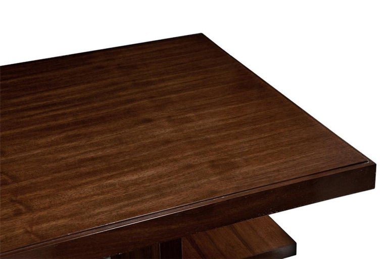 CustomMade Walnut Art Deco Office Library Desk, Made in Canada at 1stDibs