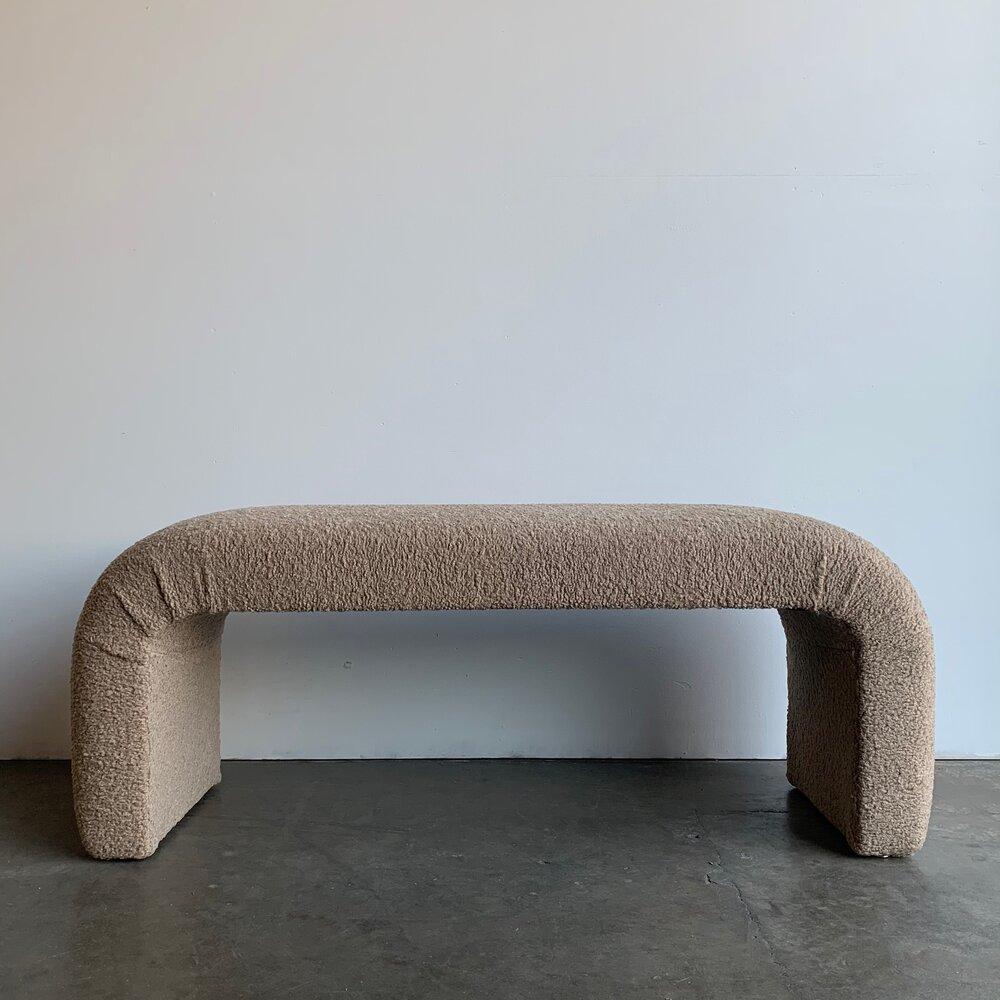 upholstered waterfall bench