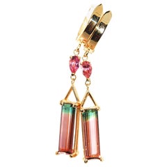 Custom Made Watermelon or Bi-Color Tourmaline Earrings