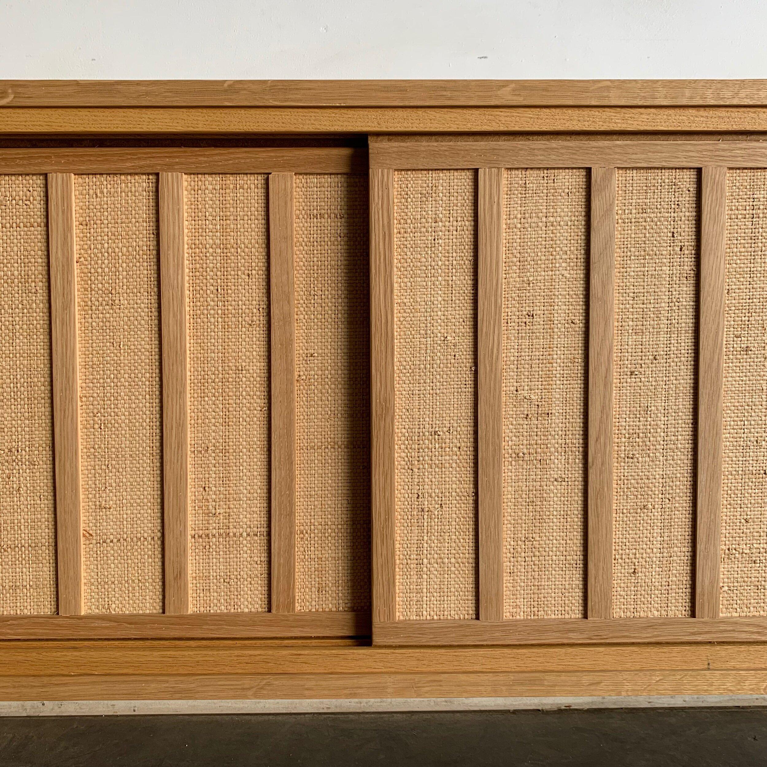 Custom Made White Oak & Cane Credenza In New Condition For Sale In Los Angeles, CA