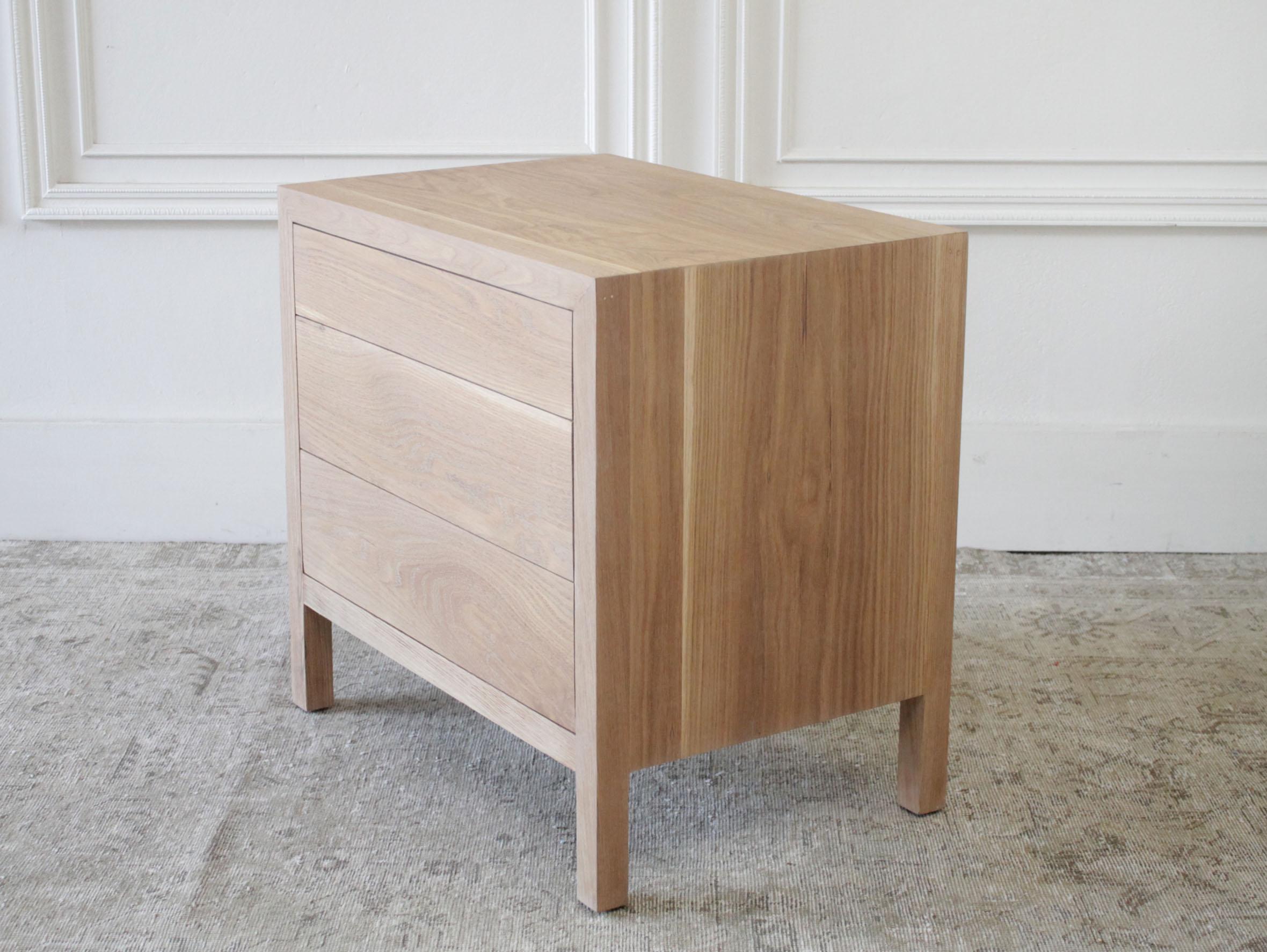 modern white oak nightstand