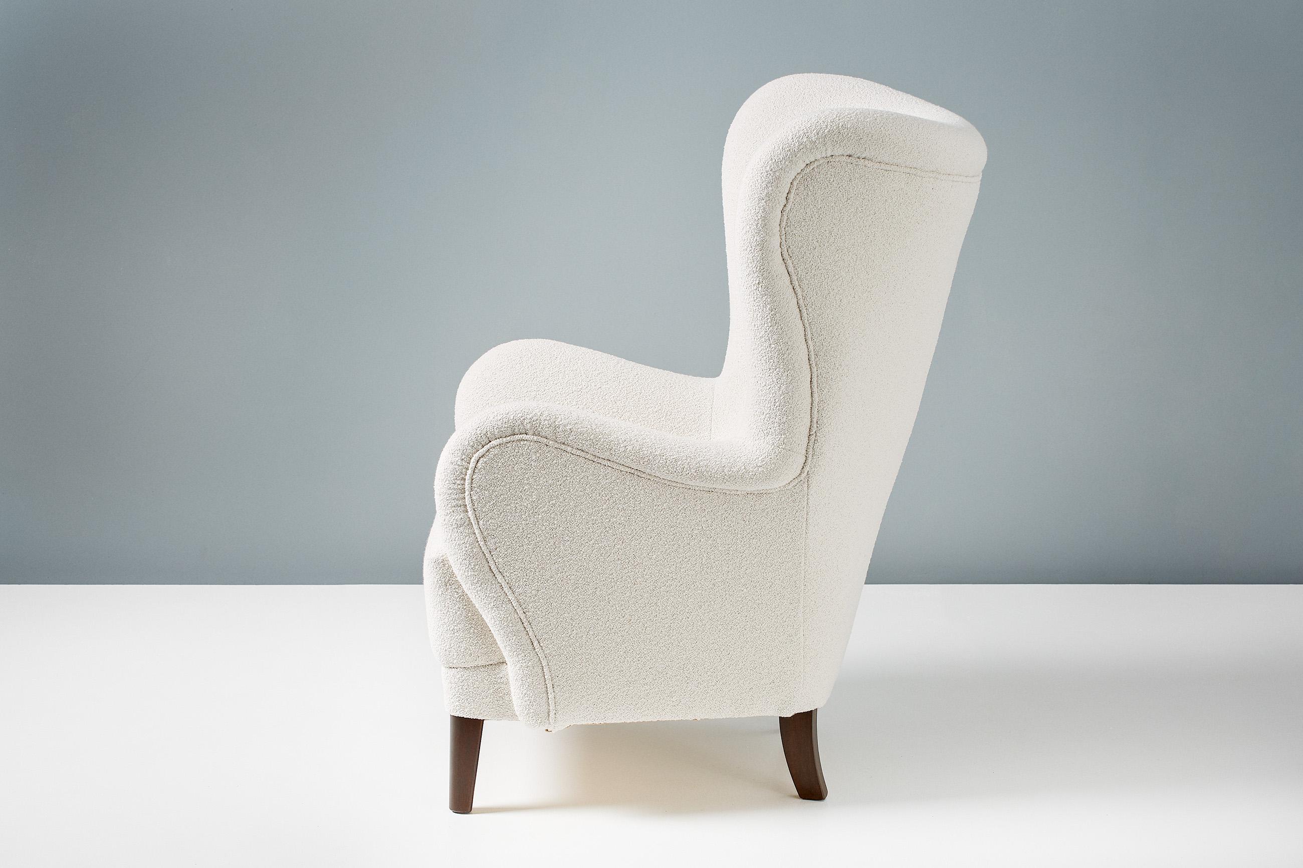 Scandinavian Modern Custom Made Wing Chair