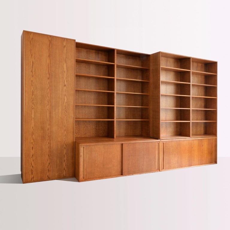Custom Made, Wooden Bookshelf with Sliding Shelves, Handcrafted in