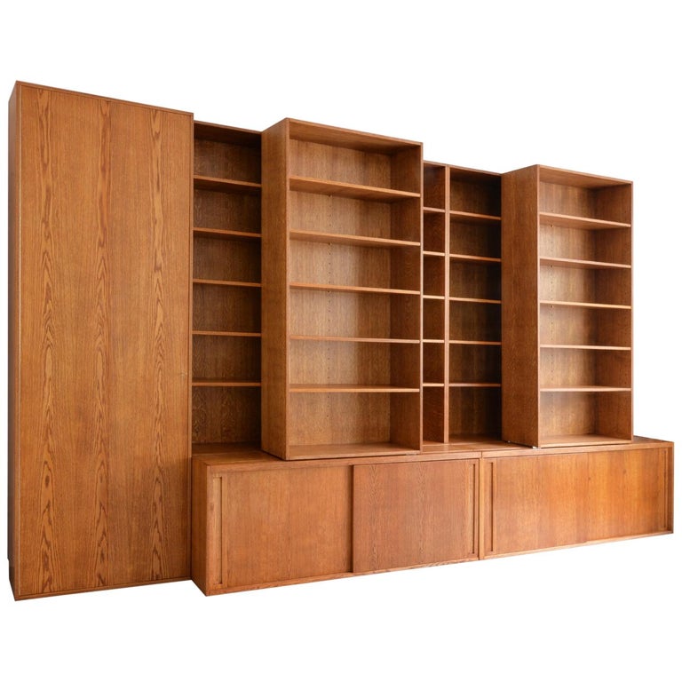 Custom Made Wooden Bookshelf With, Handcrafted Bookcase