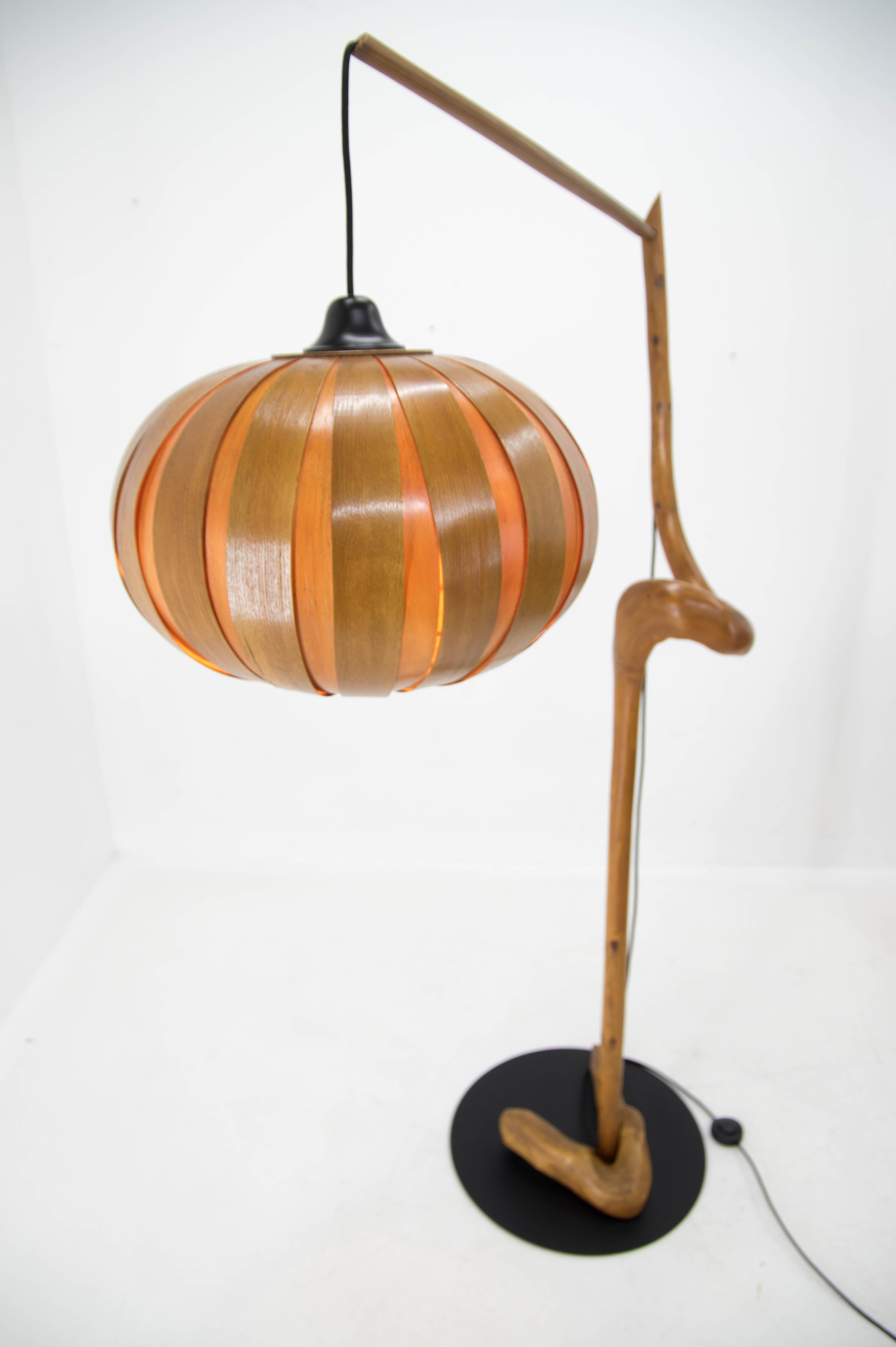 Custom Made Wooden Floor Lamp, 1960s For Sale 7
