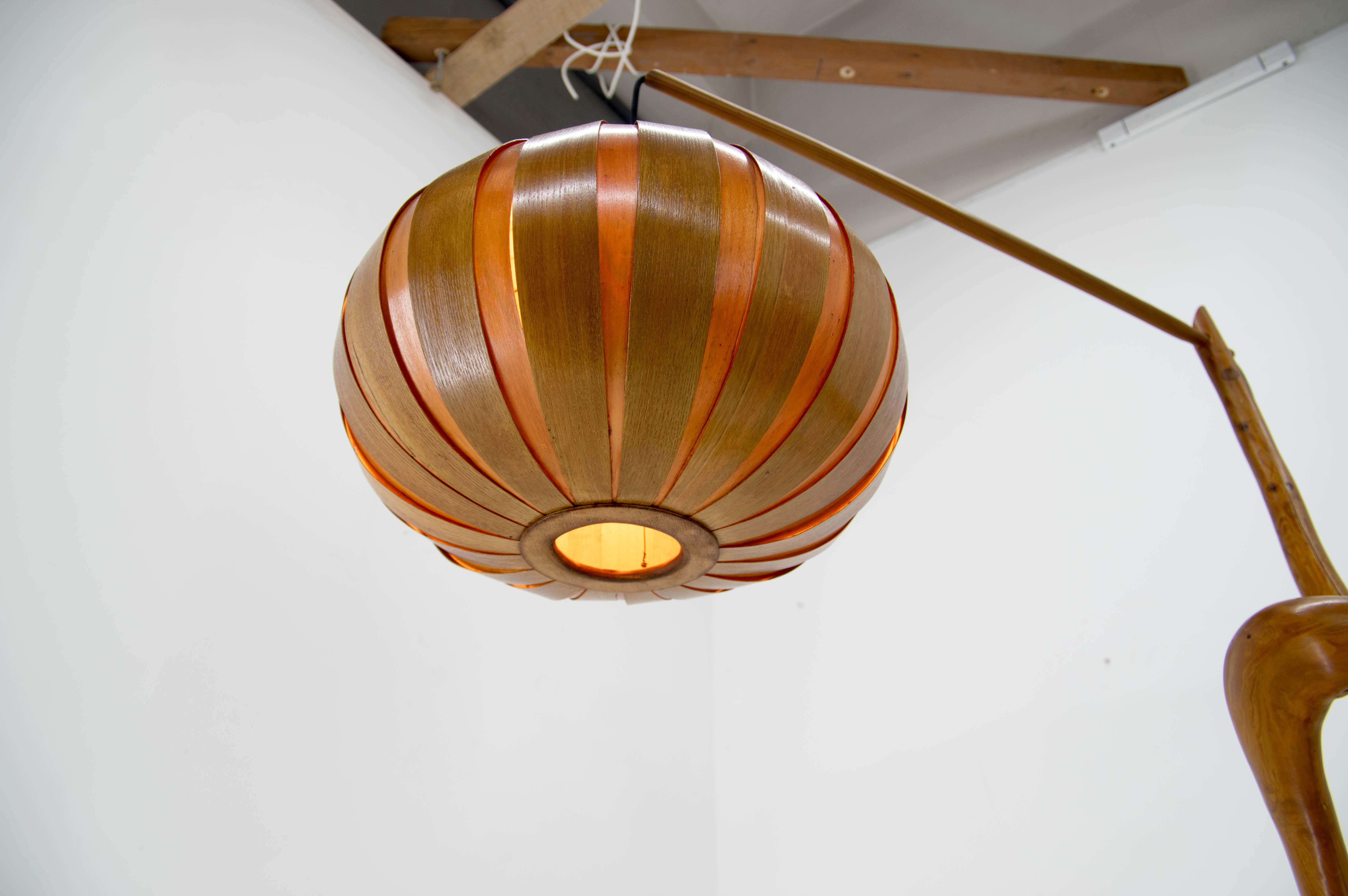Custom Made Wooden Floor Lamp, 1960s For Sale 8