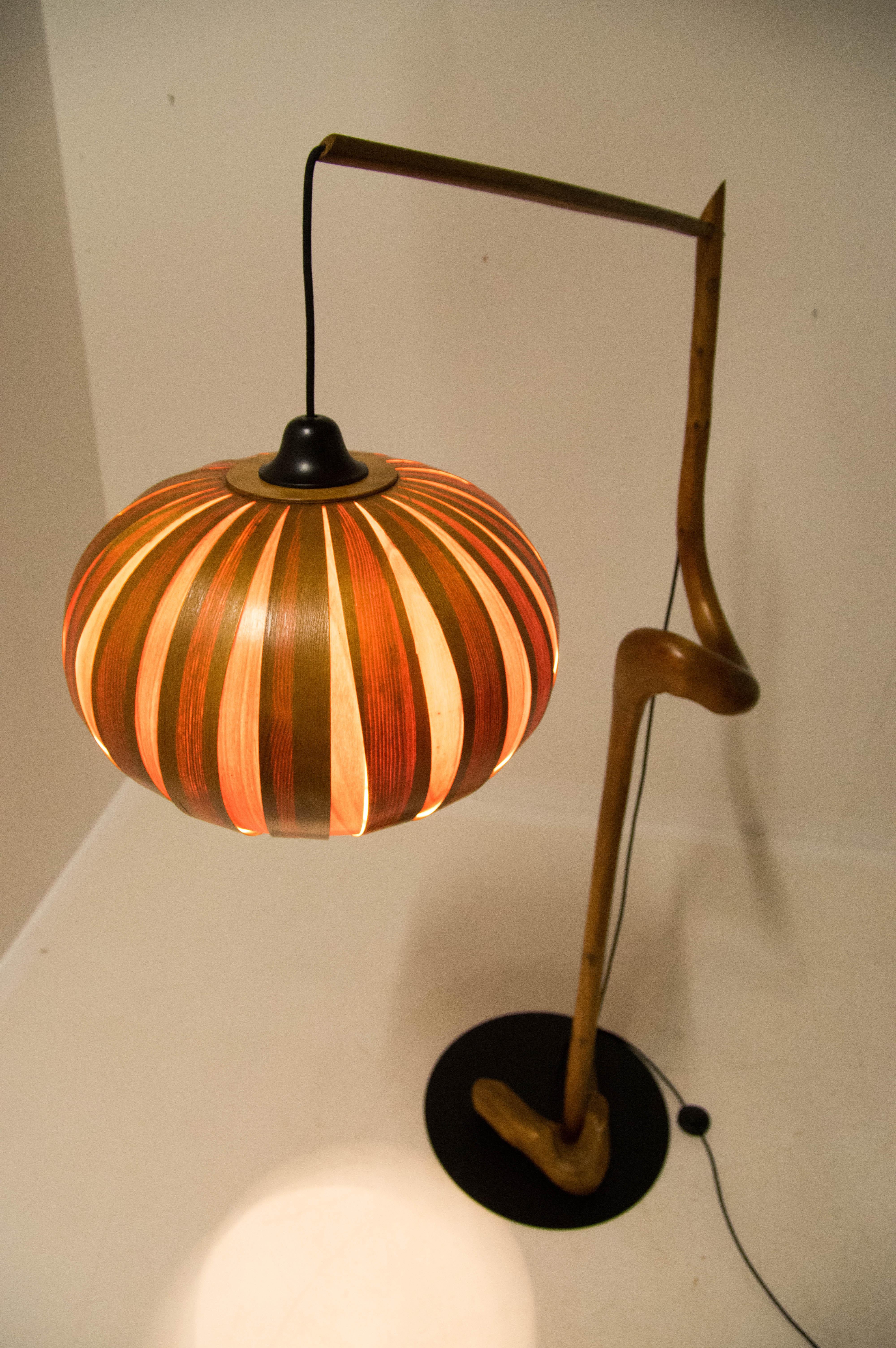 Custom Made Wooden Floor Lamp, 1960s For Sale 10