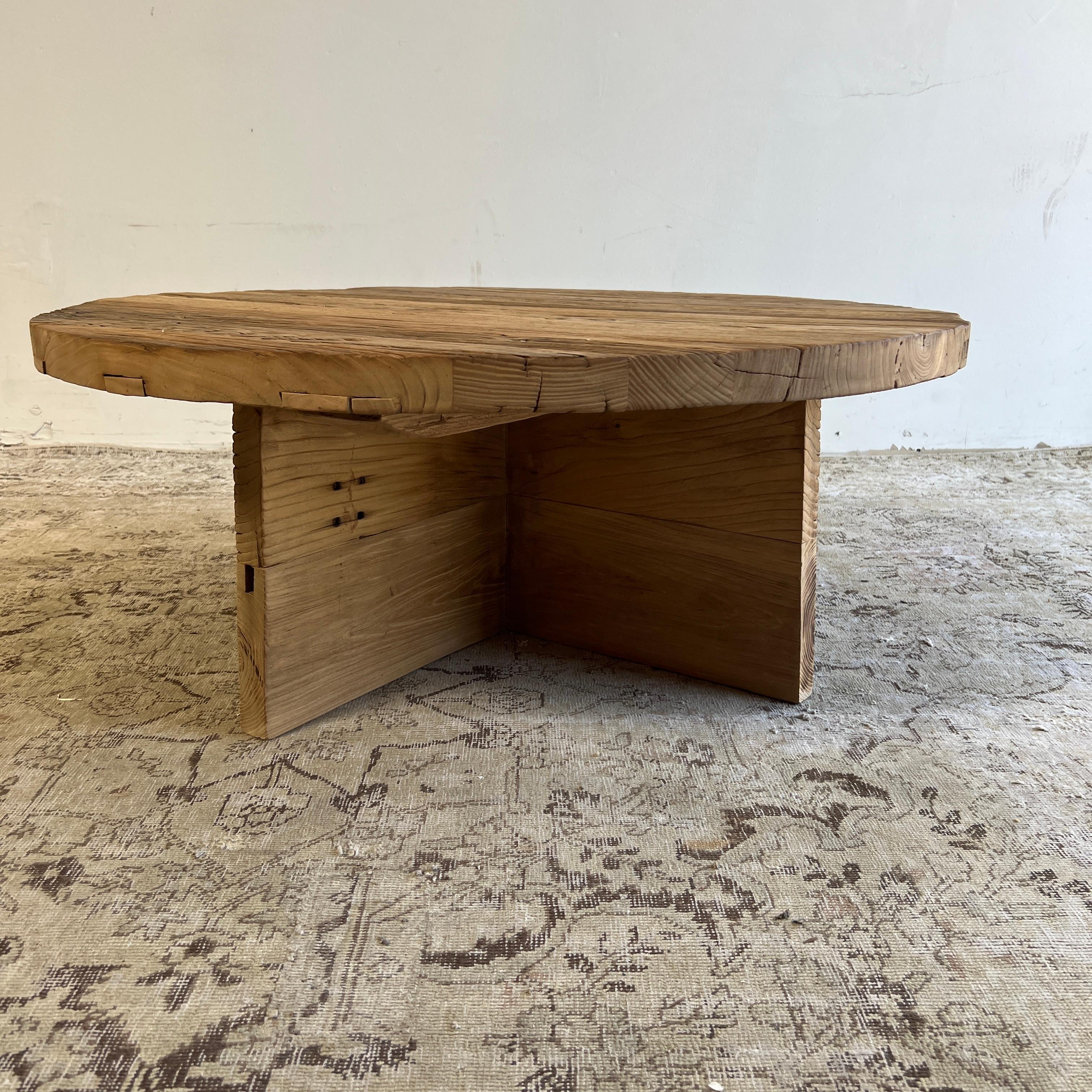 Custom made by bloom home inc, this elm wood X base coffee table is a perfect accent table. medium brown, solid elm wood. Elm X base coffee. Custom sizes available, please allow 16-20 weeks for a custom order. Reclaimed woods will have different