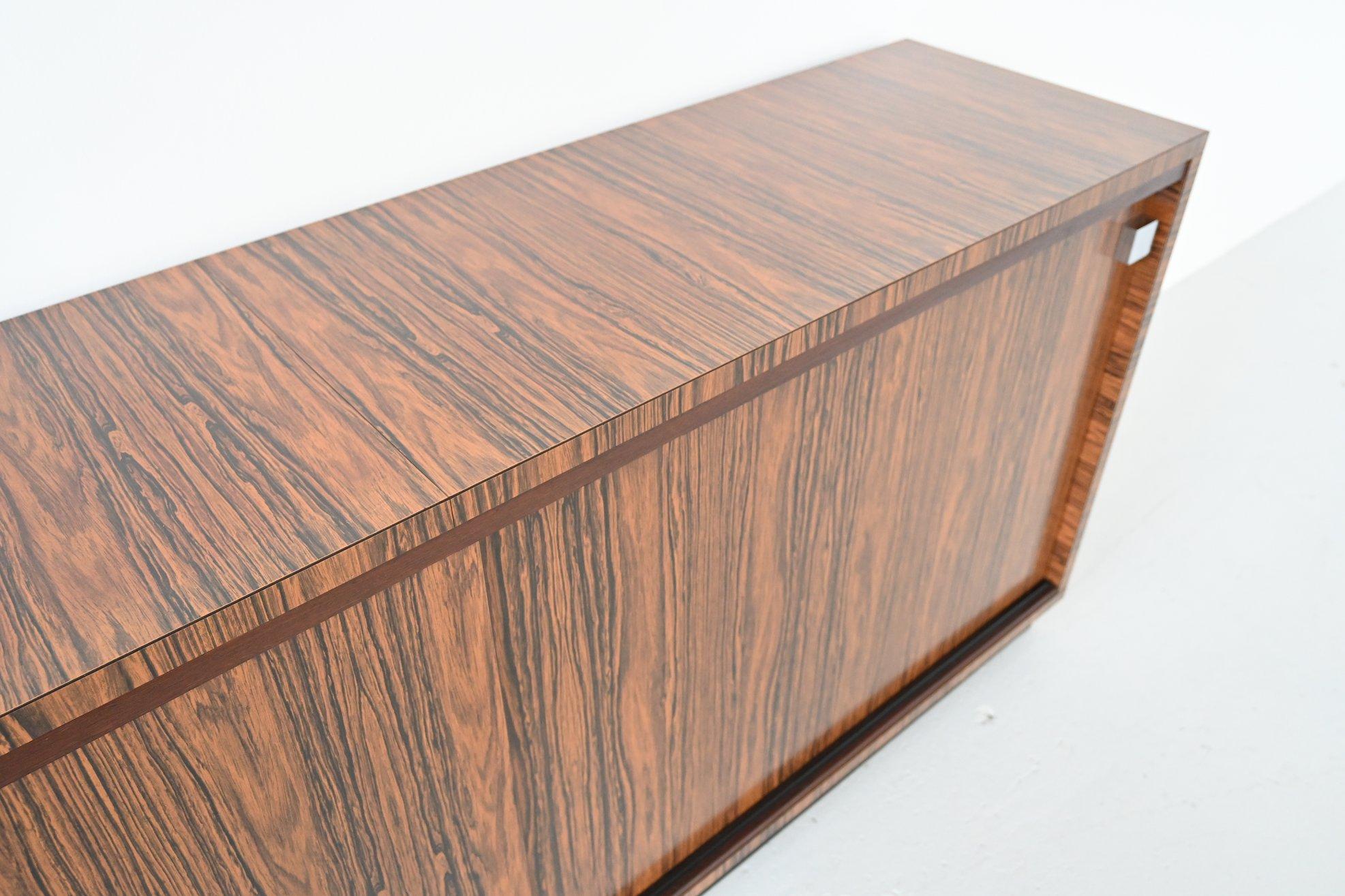 Custom Made Zebrano Wood Sideboard Belform, 1960 4