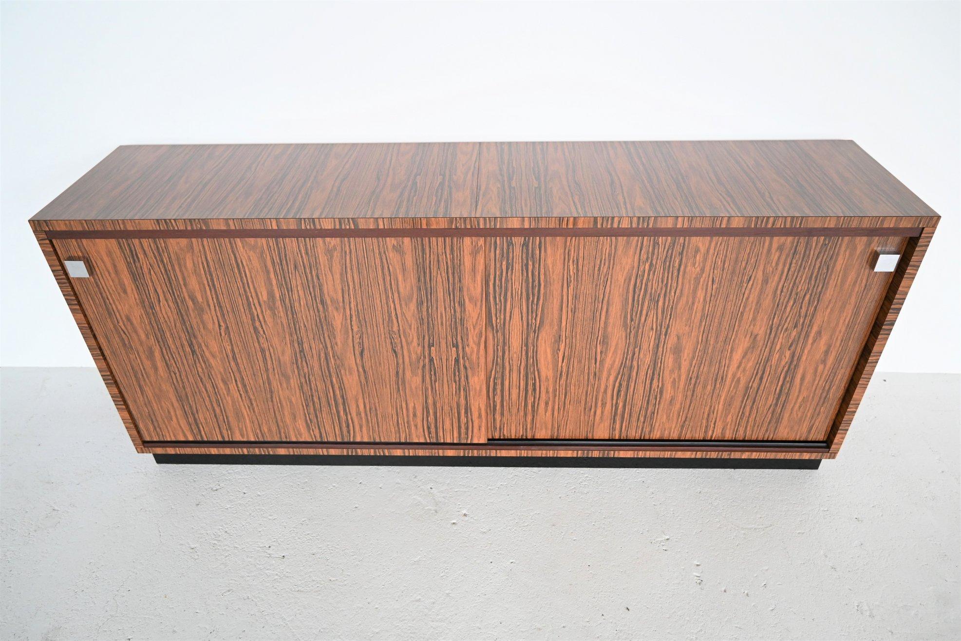 Custom Made Zebrano Wood Sideboard Belform, 1960 5