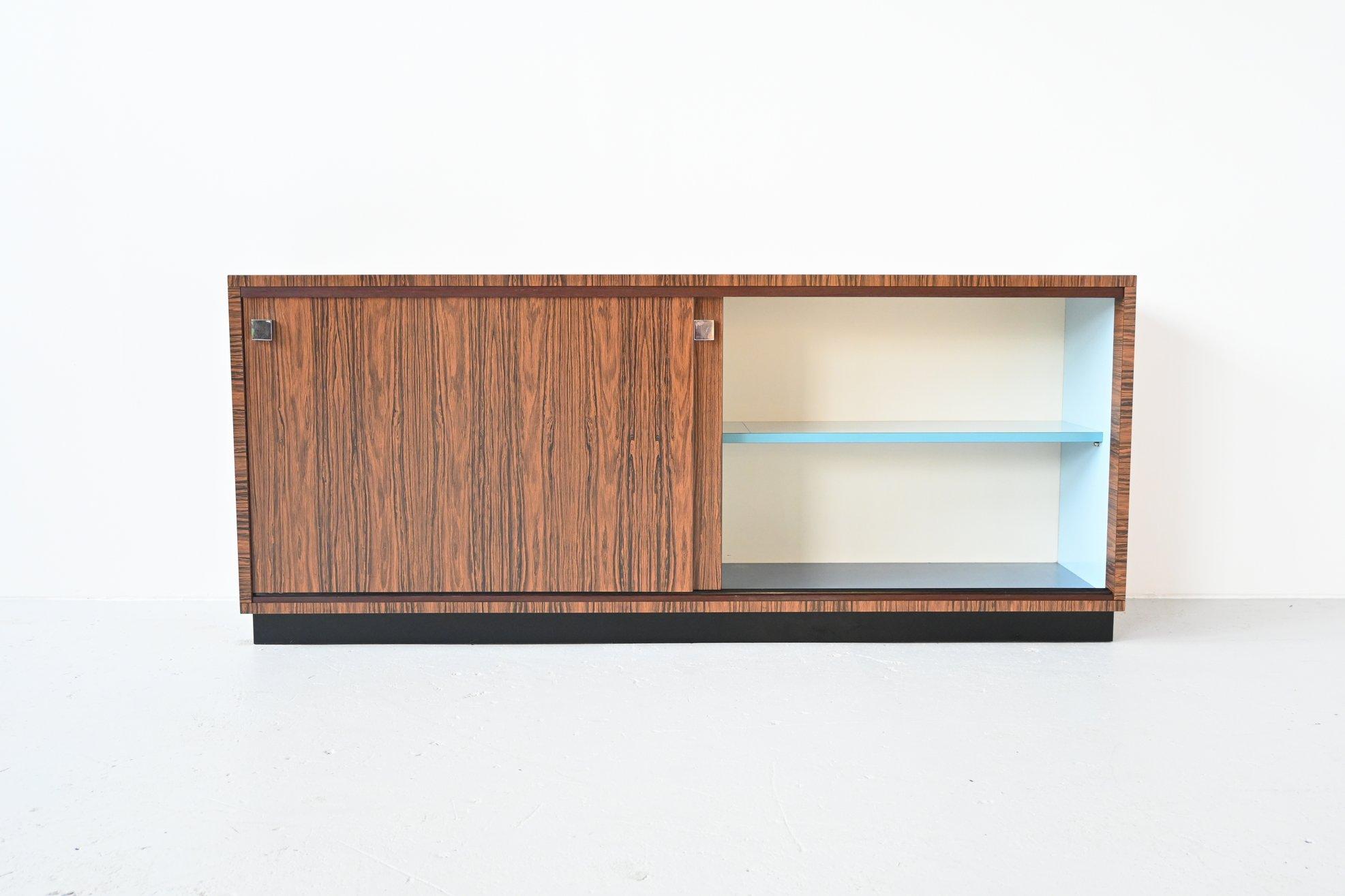 Belgian Custom Made Zebrano Wood Sideboard Belform, 1960