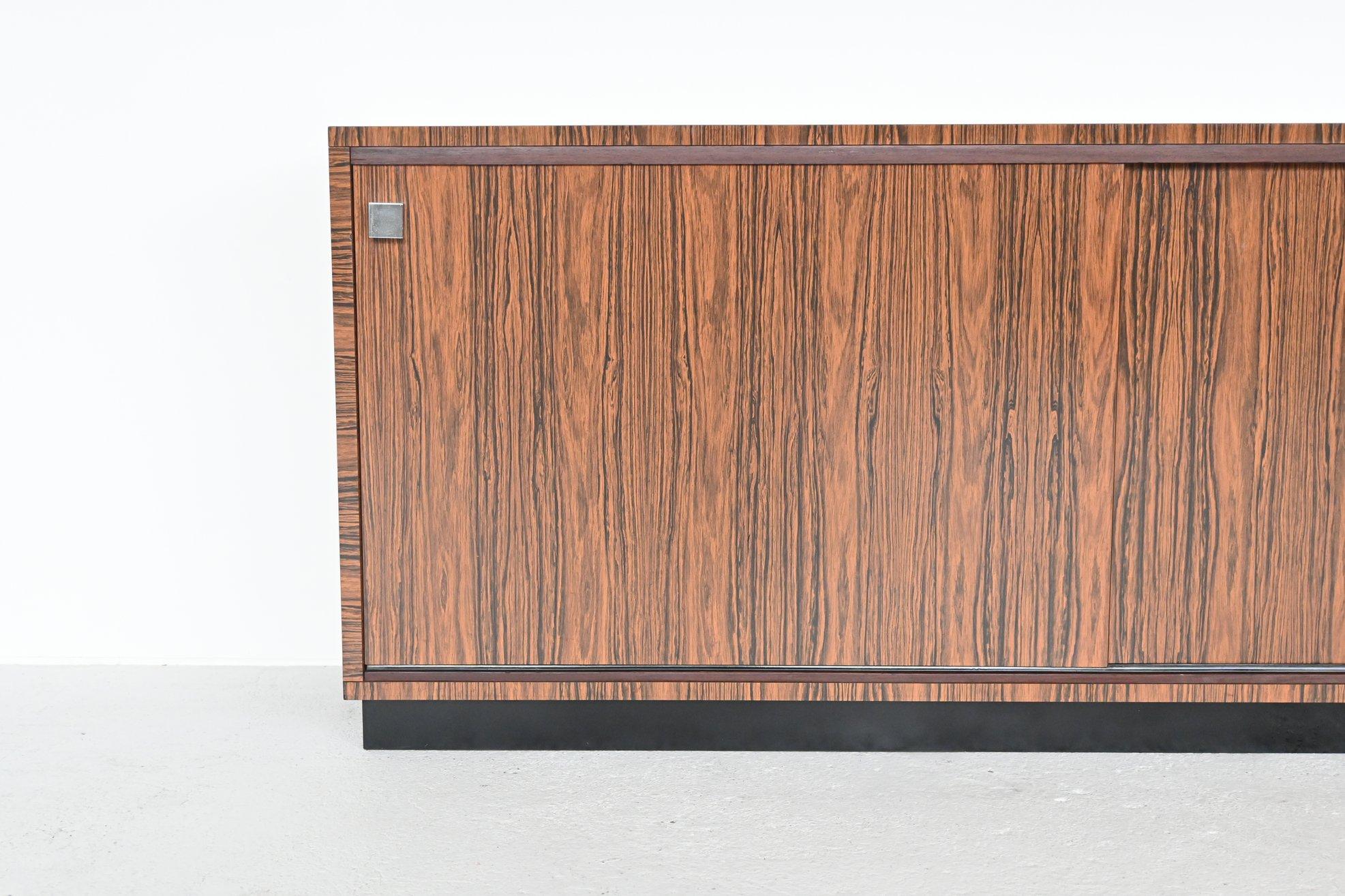 Mid-20th Century Custom Made Zebrano Wood Sideboard Belform, 1960