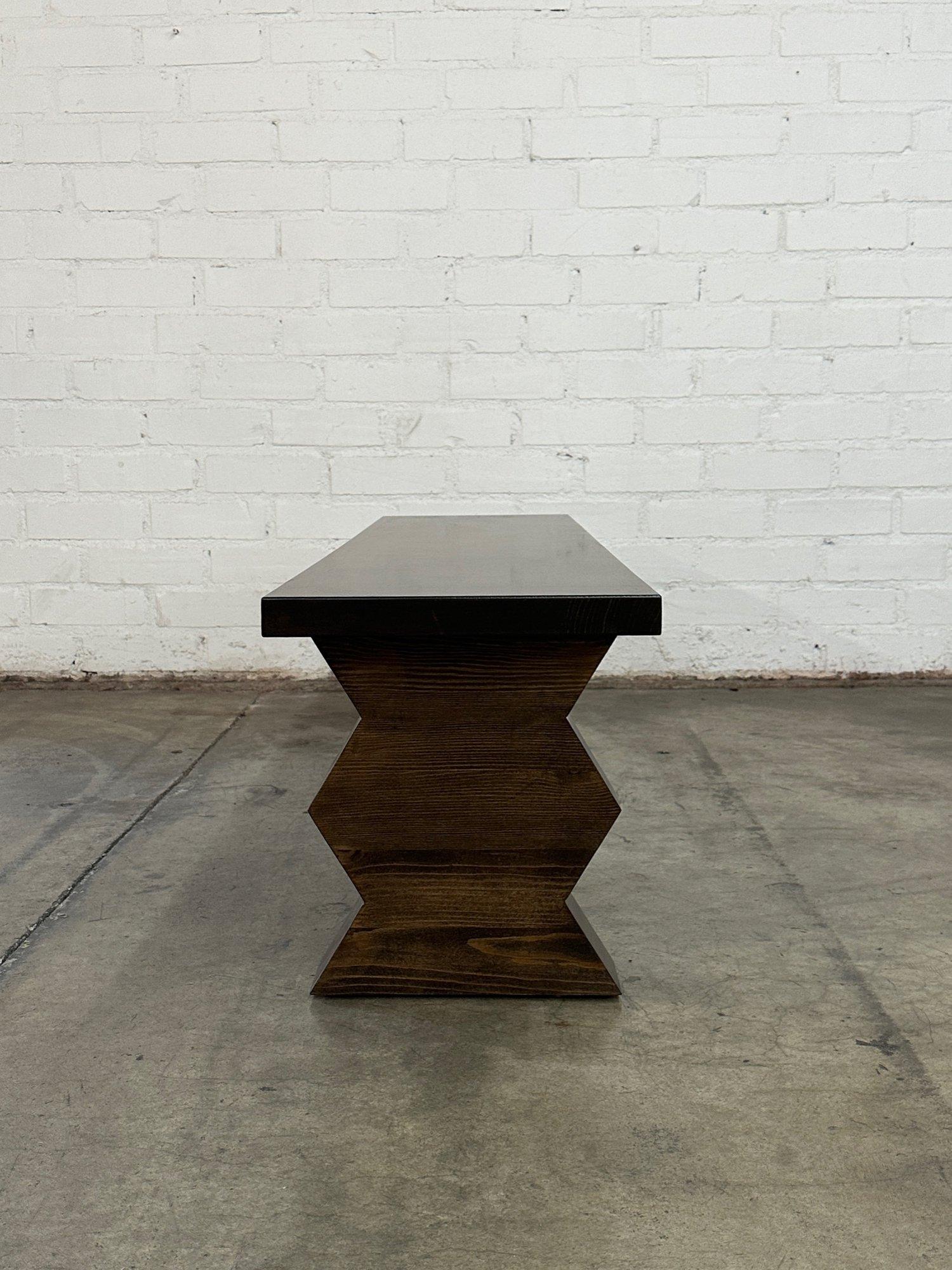 Mid-Century Modern Custom Made “Zigzag” Bench - Dark finish For Sale