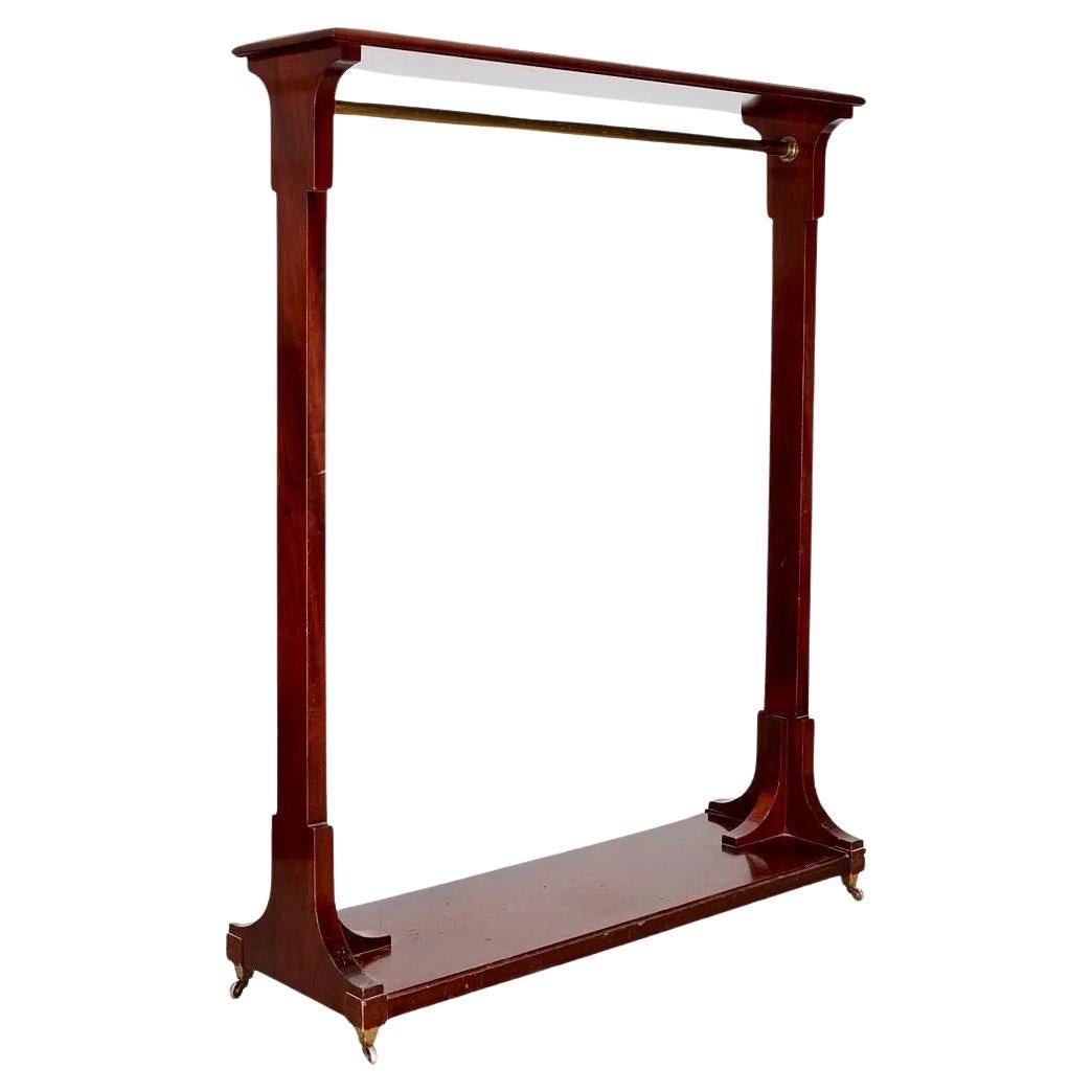 Custom Mahogany and Brass Coat Rack