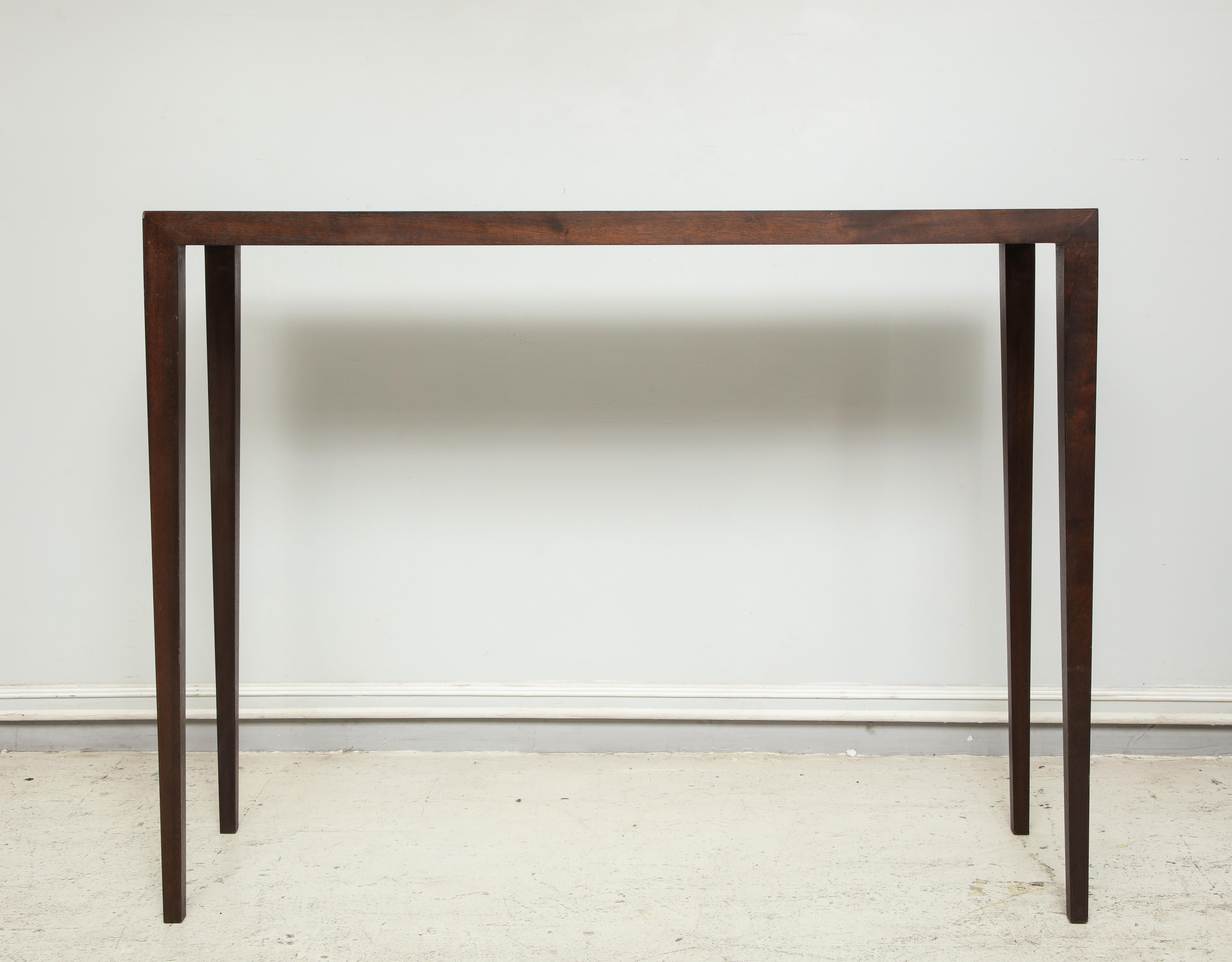 American Custom Mahogany and Parchment Console in the Jean-Michel Frank Manner For Sale
