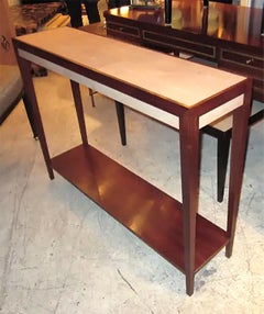 Maßgefertigte Mahagoni-Konsole mit Chagrin-Platte in der Jean-Michel Frank-Manier