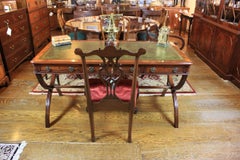 Custom Mahogany Crossed Sabre Leg Writing Table