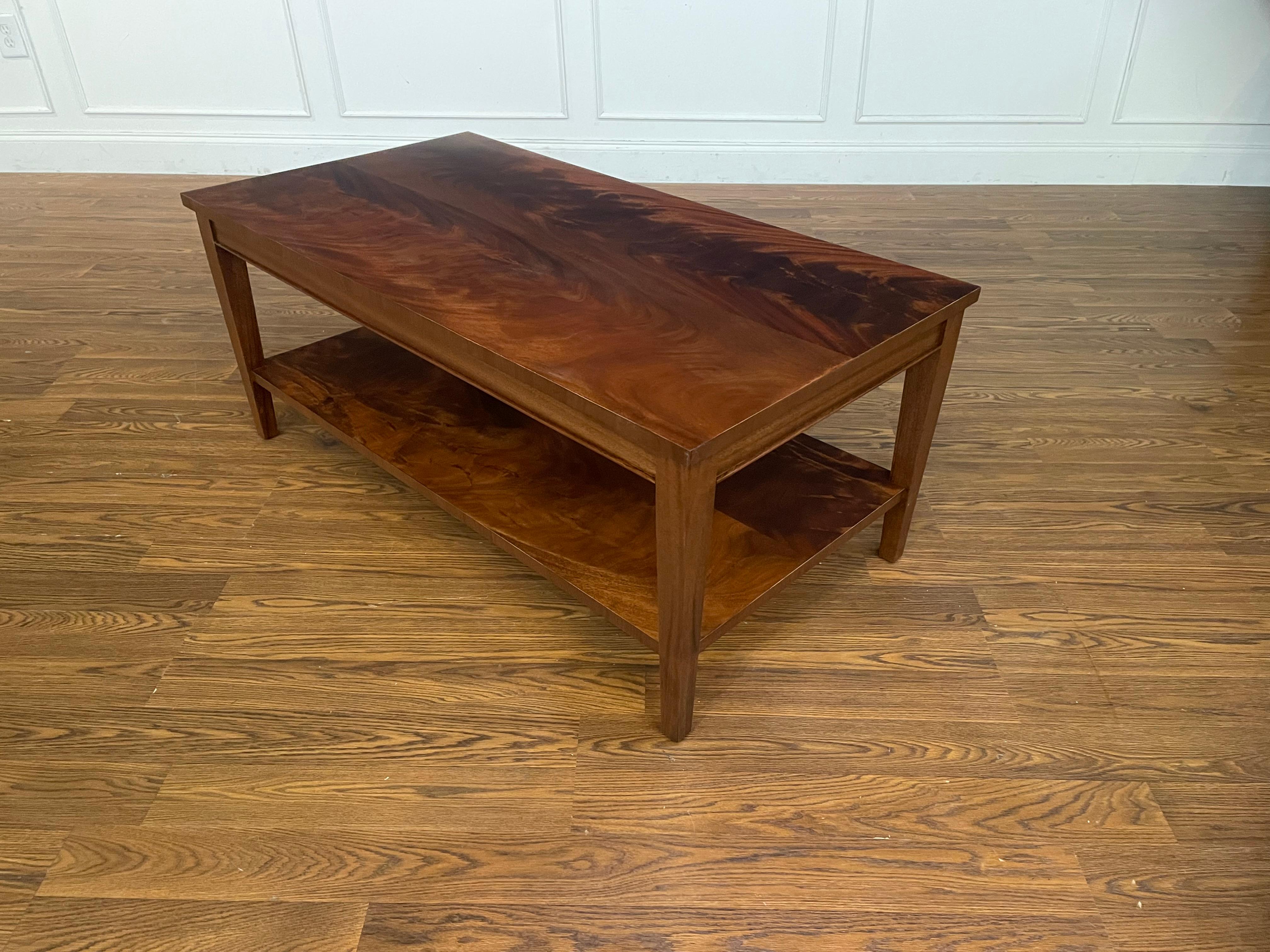Contemporary Custom Mahogany Rectangular Cocktail Table For Sale