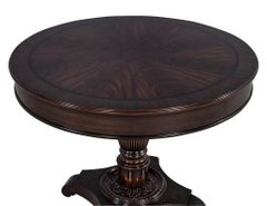 Custom Mahogany Round Focal Center Hall Foyer Table