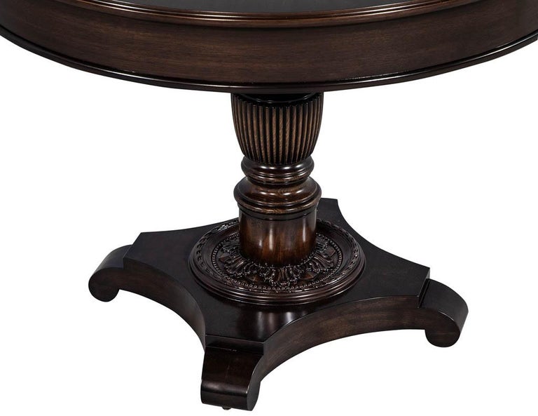 Custom Mahogany Round Focal Center Hall Foyer Table at 1stDibs round