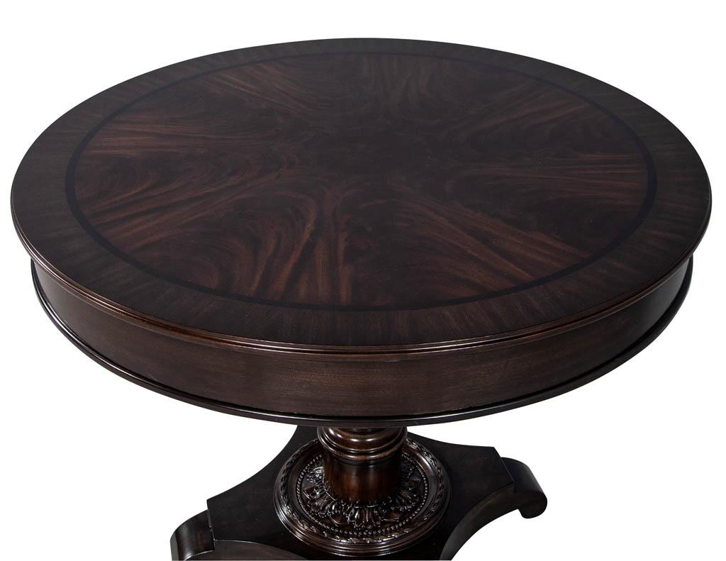 Custom Mahogany Round Focal Center Hall Foyer Table In New Condition In North York, ON