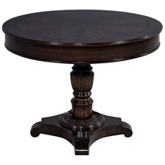 Custom Mahogany Round Focal Center Hall Foyer Table