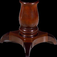Custom Mahogany Side Table with Italian Marble Top