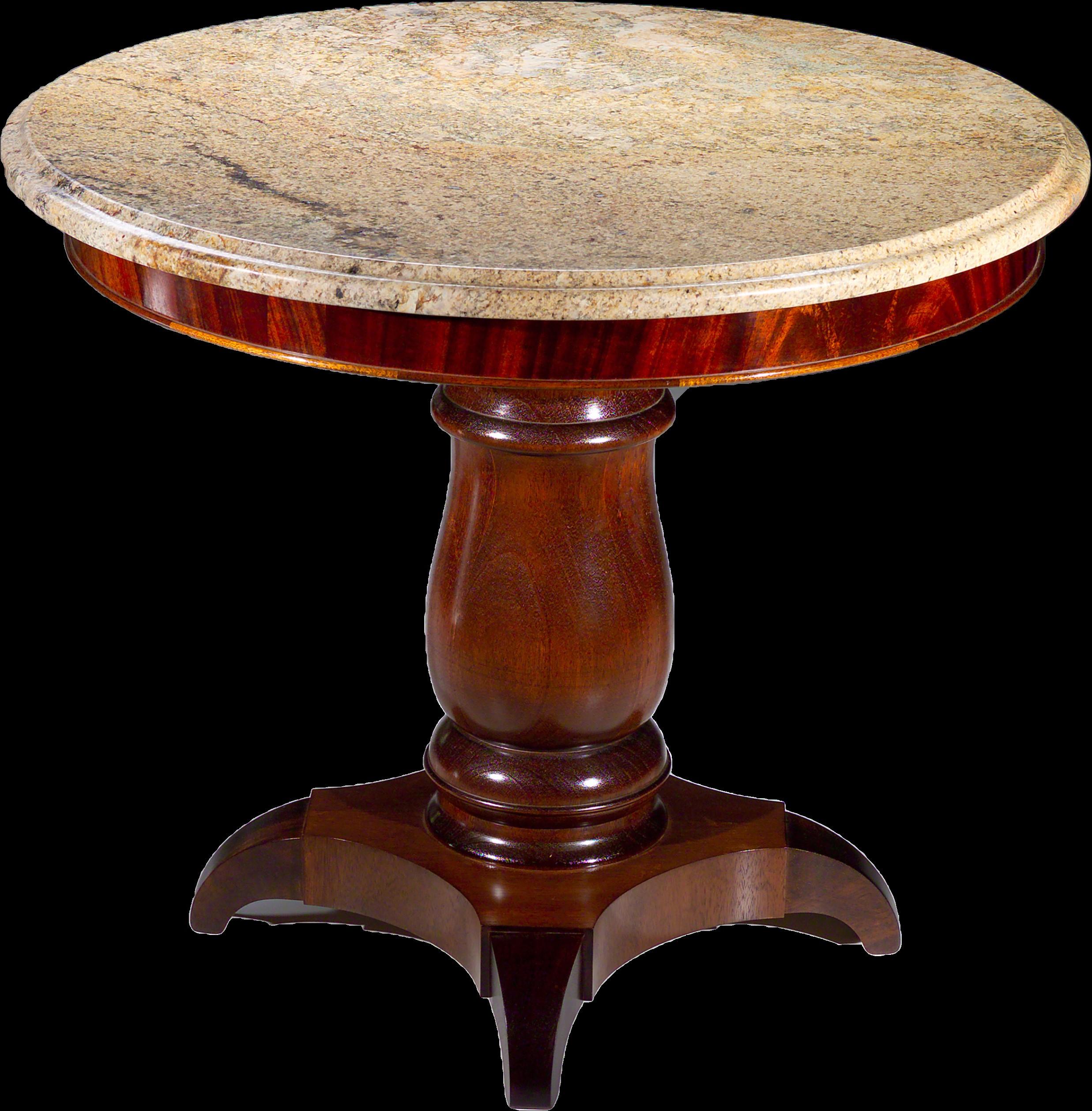 Victorian Custom Mahogany Side Table with Italian Marble Top For Sale