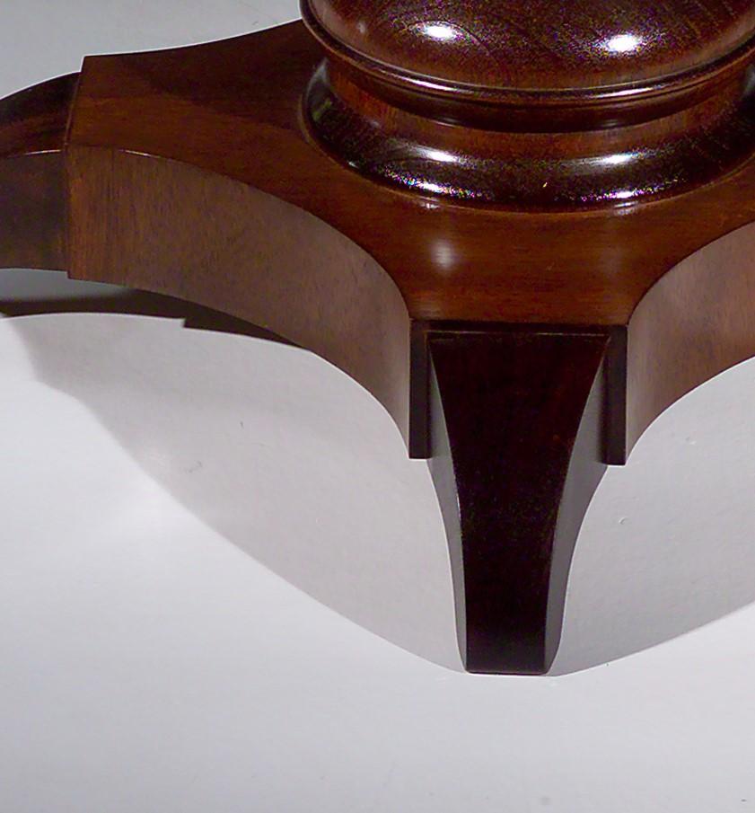 Beveled Custom Mahogany Side Table with Italian Marble Top For Sale