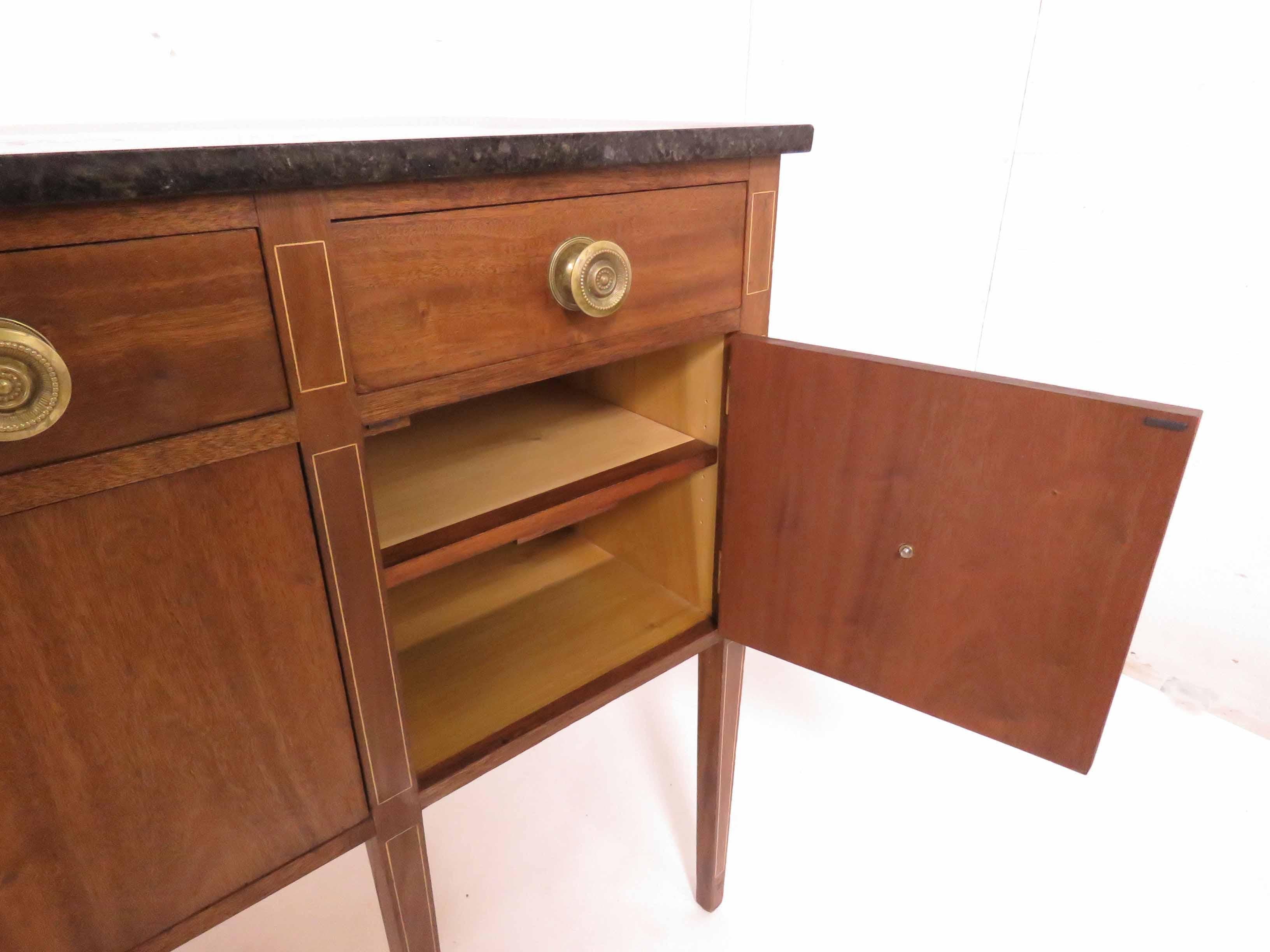 Custom Mahogany Sideboard with Granite Top in a Modernist Sheraton Style 7
